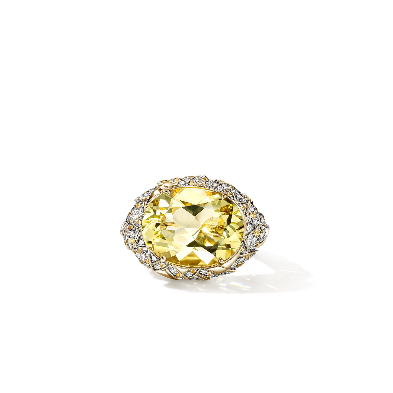 John Hardy Artisan Series Naga Lemon Quartz Cocktail Ring