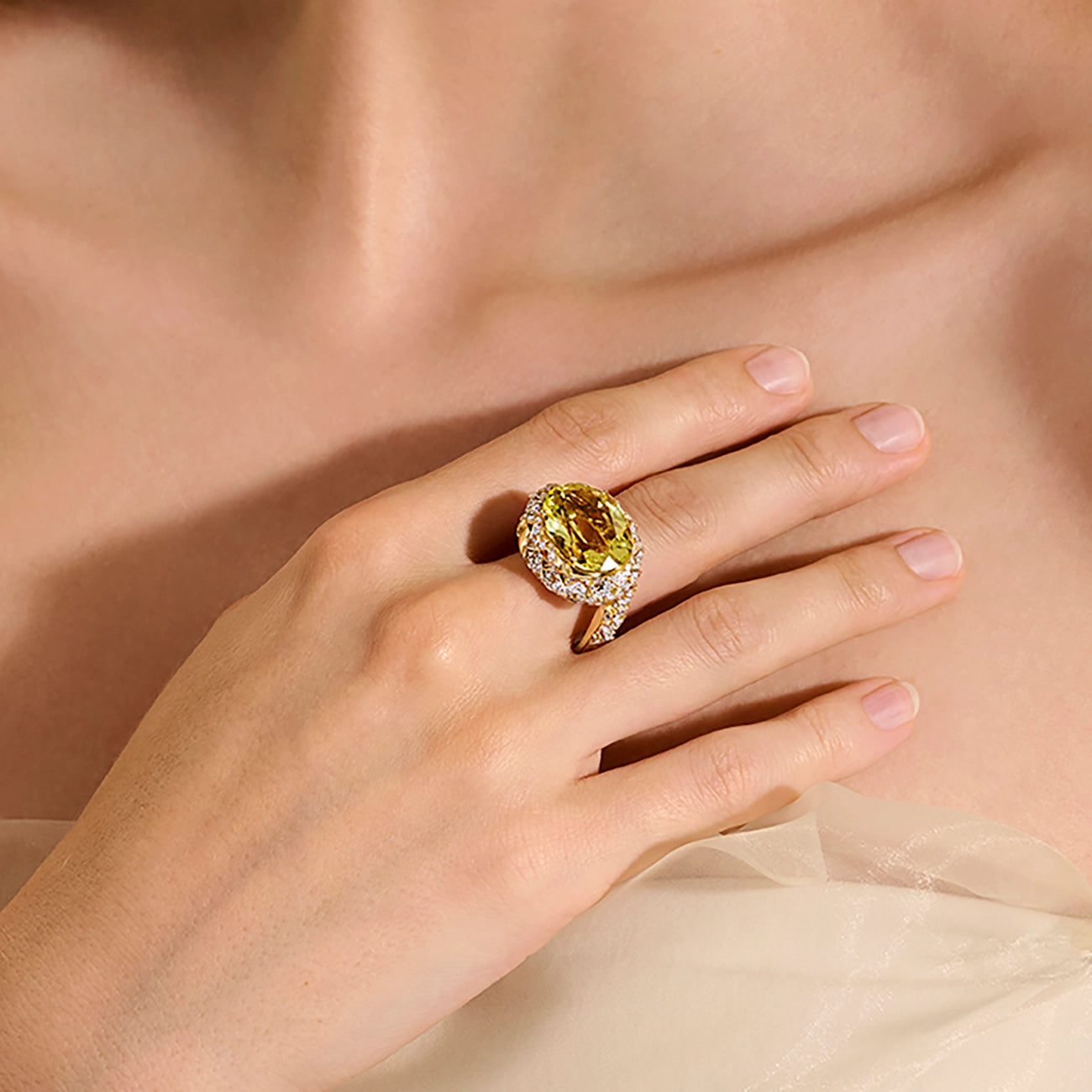 John Hardy Artisan Series Naga Lemon Quartz Cocktail Ring