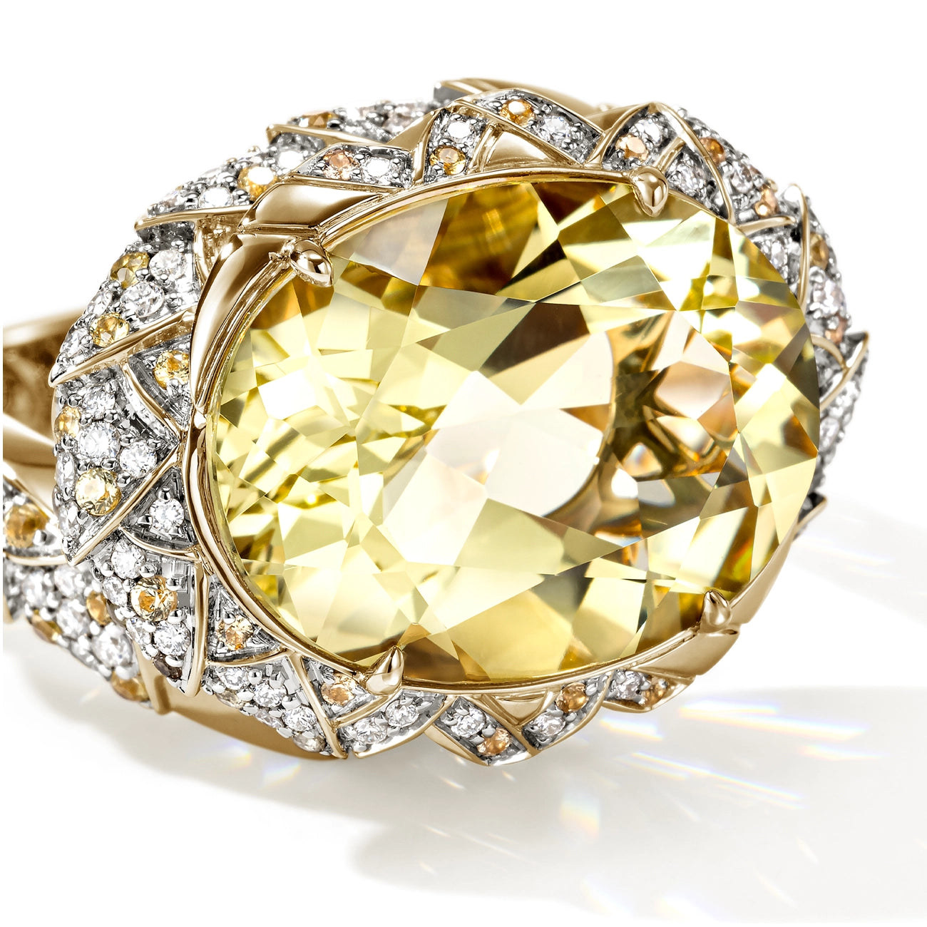 John Hardy Artisan Series Naga Lemon Quartz Cocktail Ring