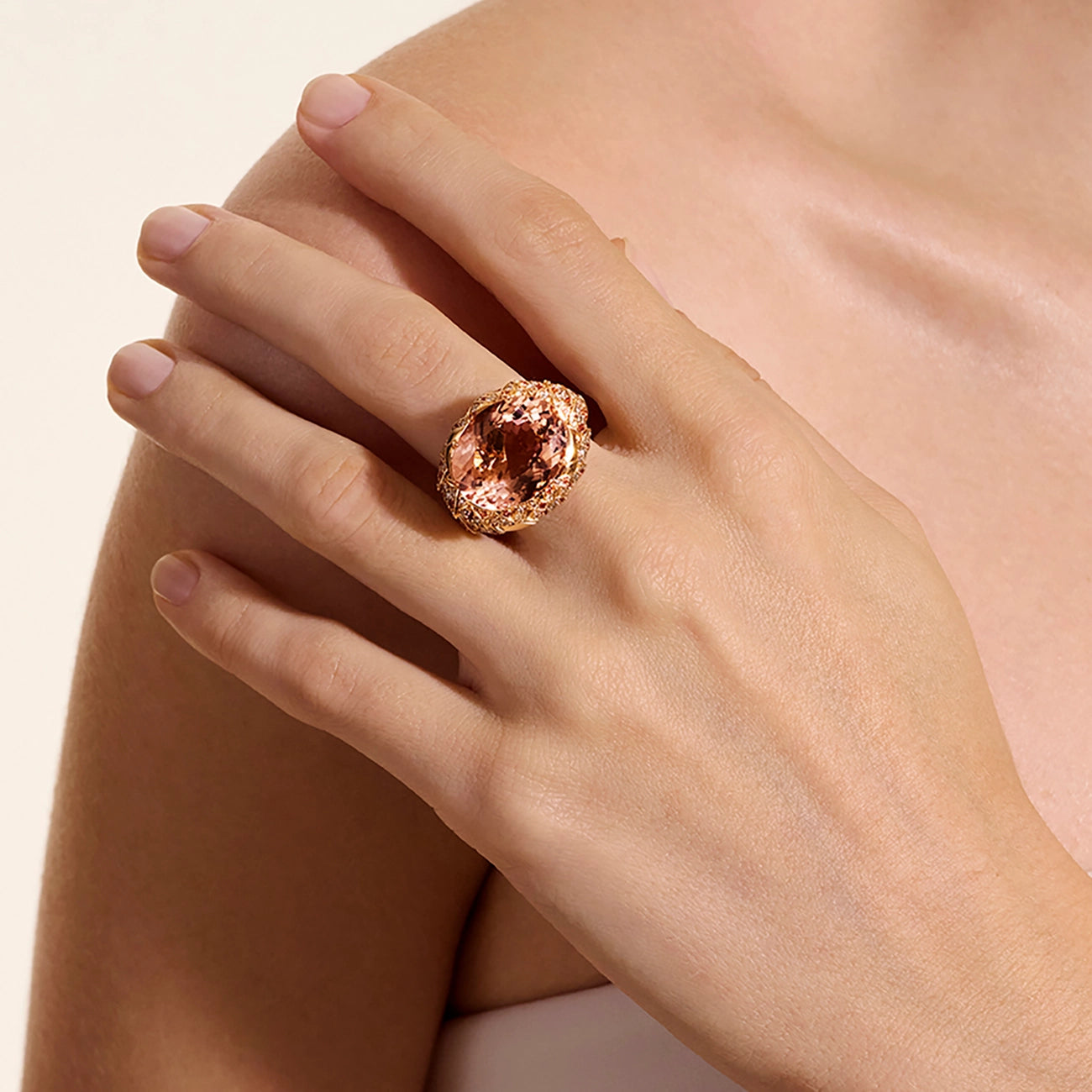 John Hardy Artisan Series Naga Morganite Cocktail Ring