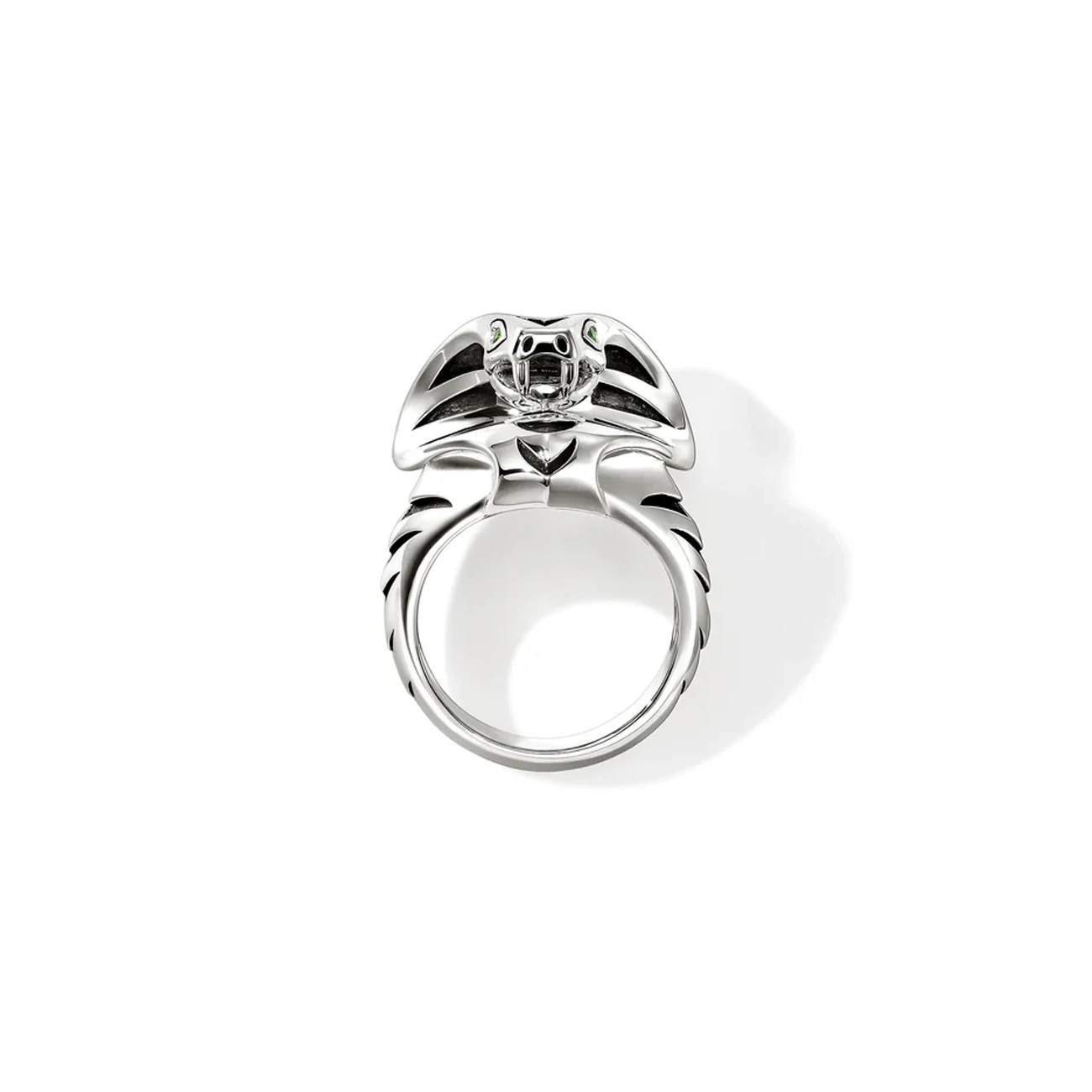 John Hardy Legends Silver Tsavorite Cobra Ring