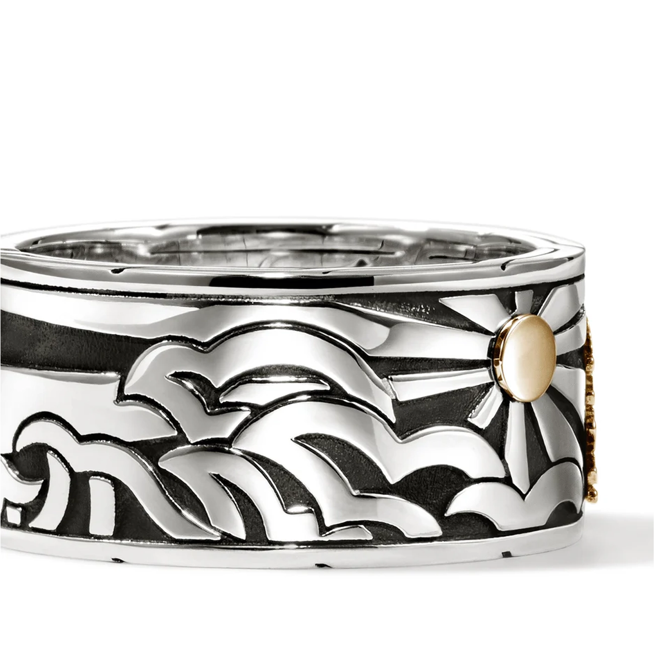 John Hardy Legends Gold and Silver 11.5mm Ring