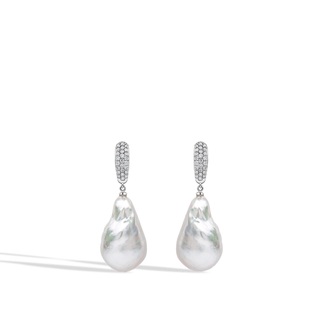 Yoko London Baroque Pearl and Diamond Drop Earrings