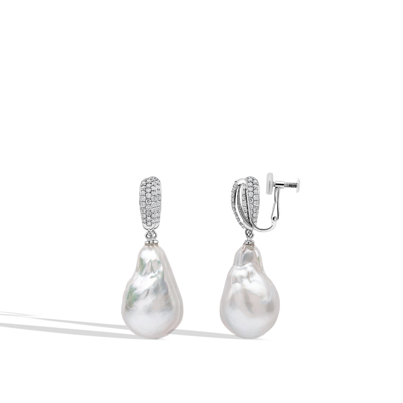 Yoko London Baroque Pearl and Diamond Drop Earrings