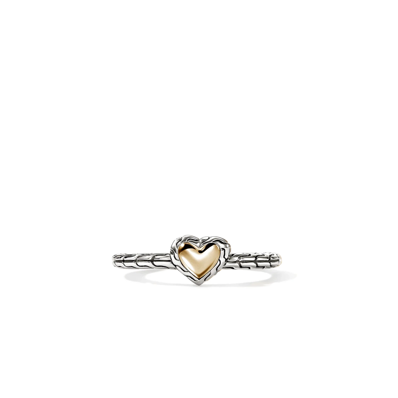 John Hardy Essentials Silver and Gold Heart Ring