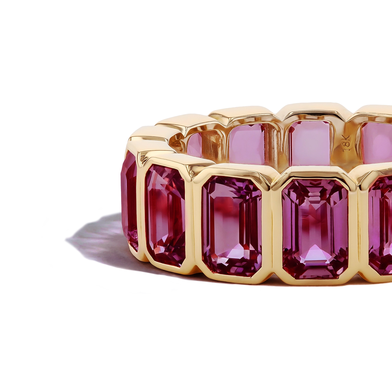 9.50 Carat Rhodolite Eternity Ring