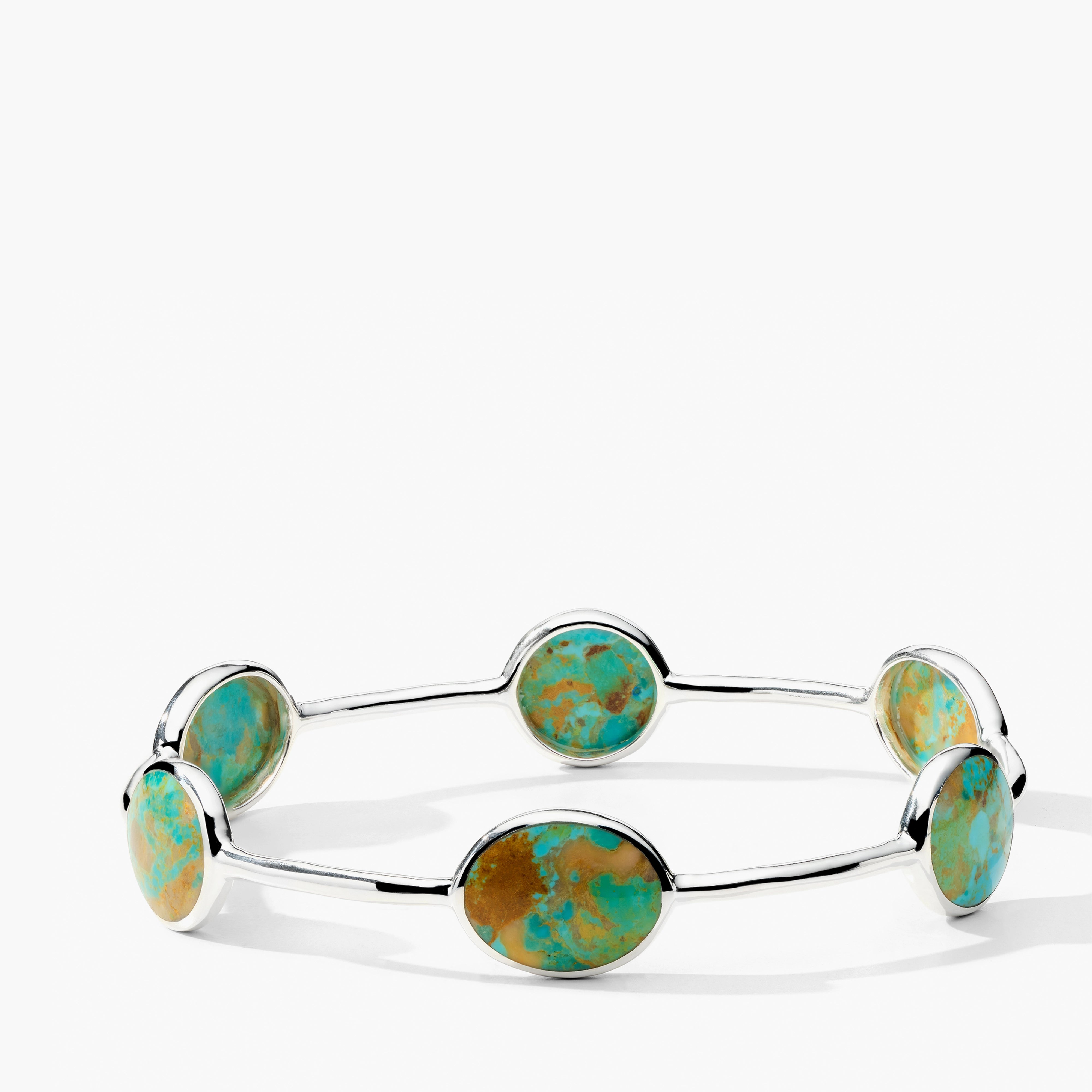 Ippolita Polished Rock Candy 6-Stone Green Turquoise Bangle Bracelet