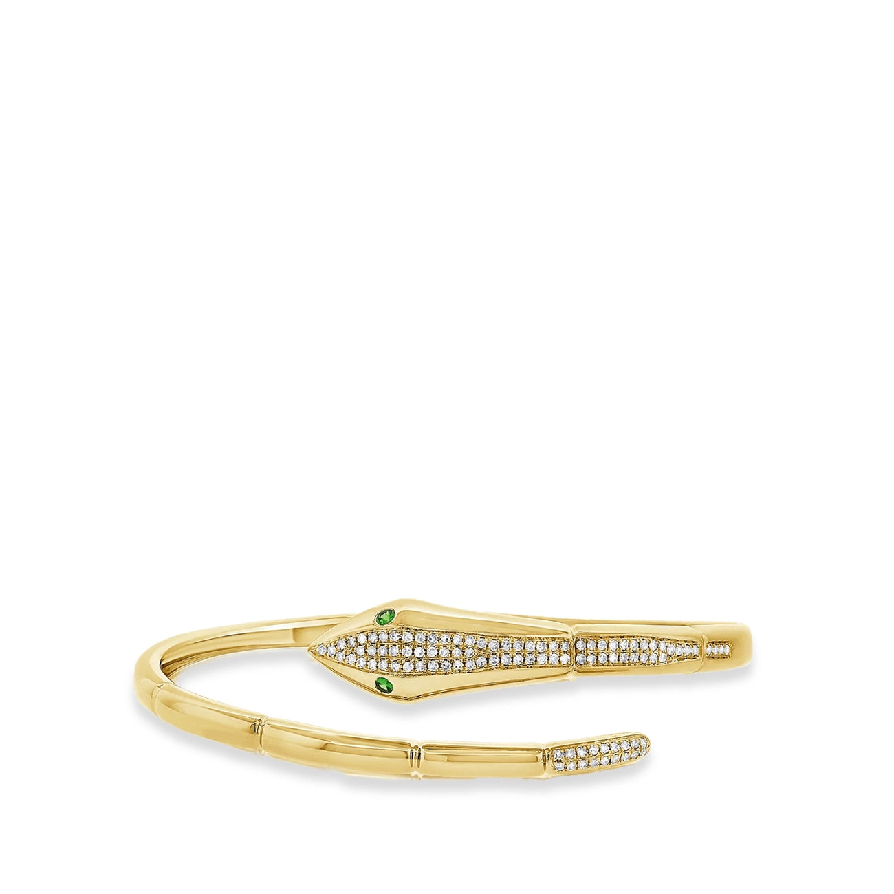 Tsavorite and Diamond Snake Bangle