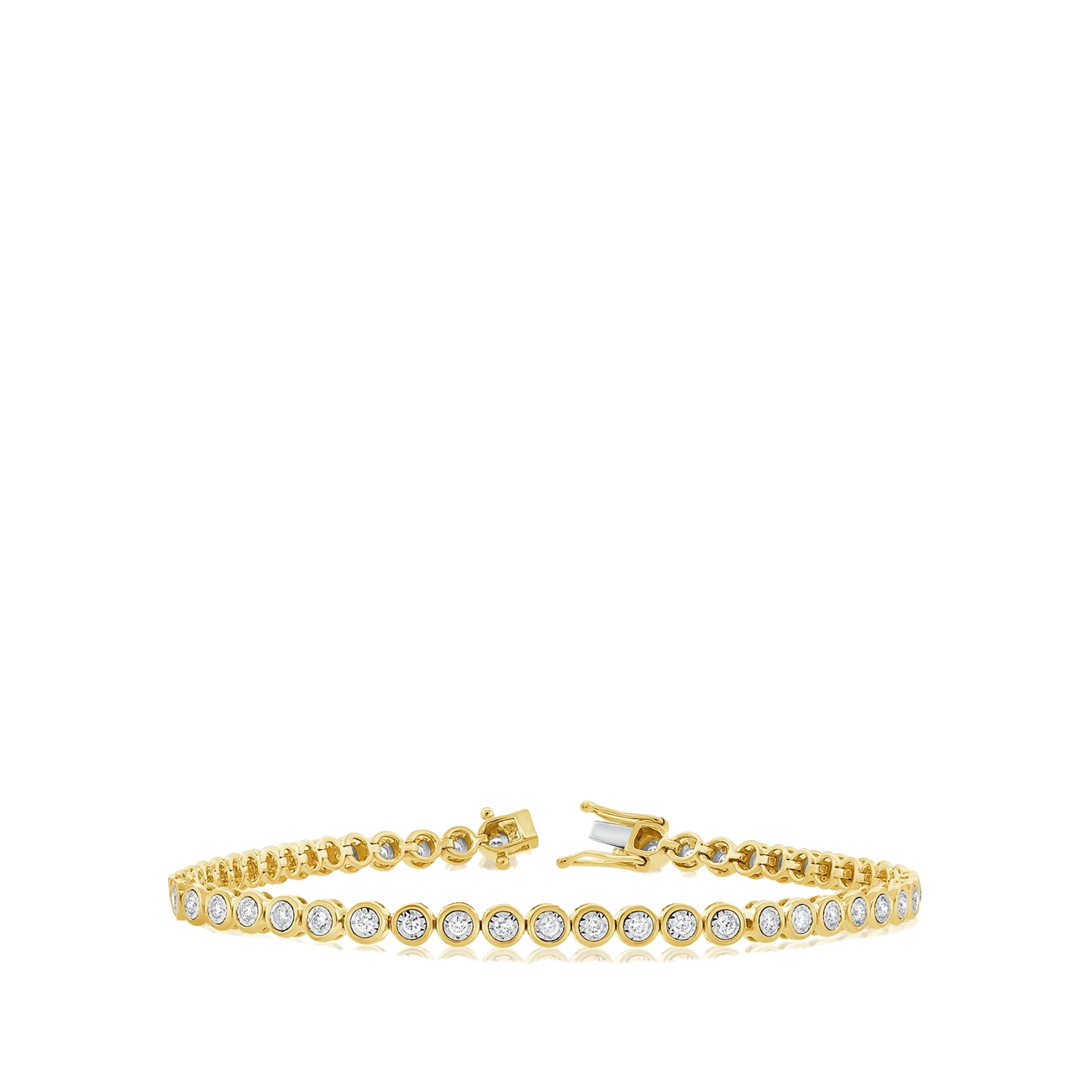 1 Carat Bezel-Set Diamond Bracelet