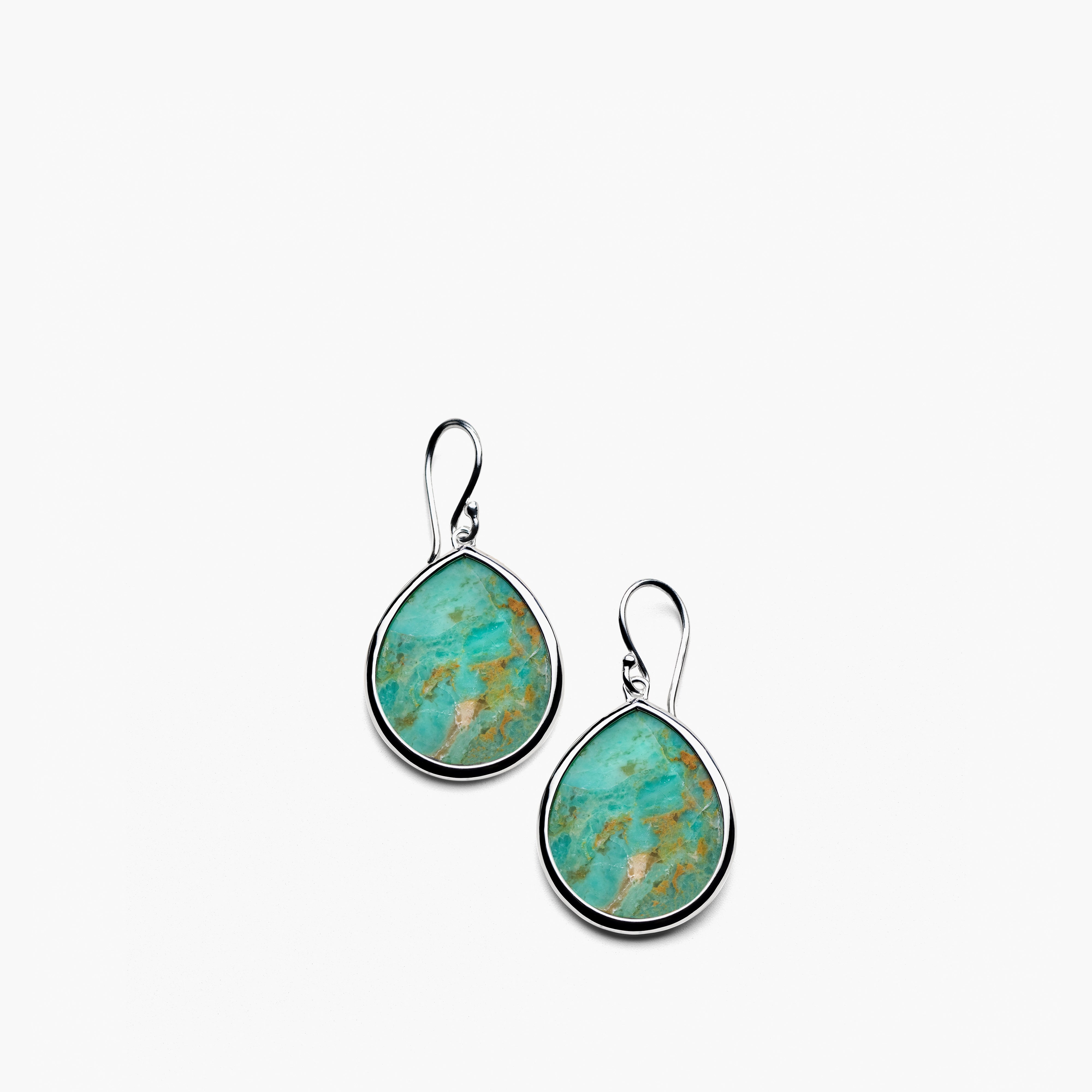 Ippolita Polished Rock Candy Green Turquoise Small Teardrop Earrings