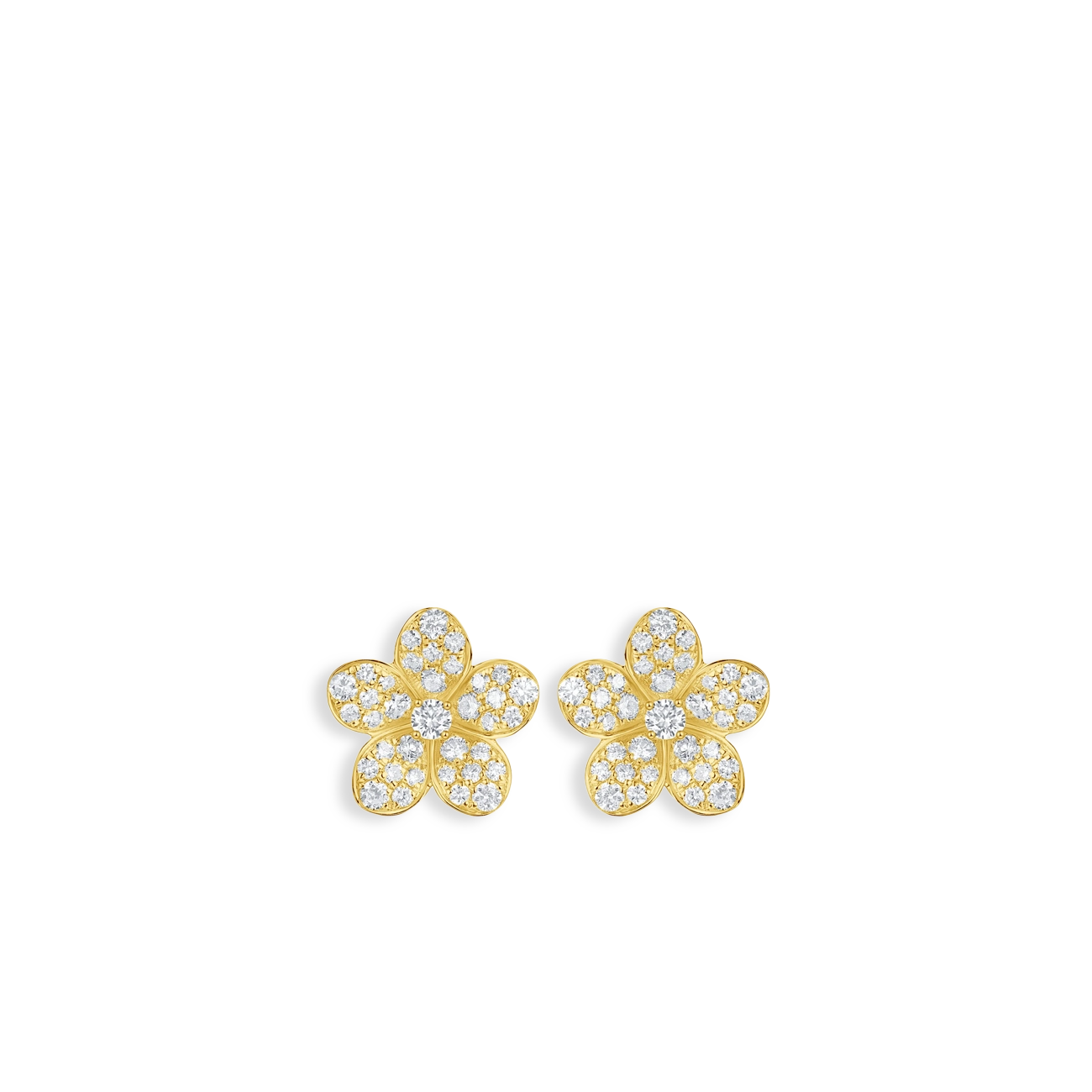 Diamond Pavé Flower Stud Earrings