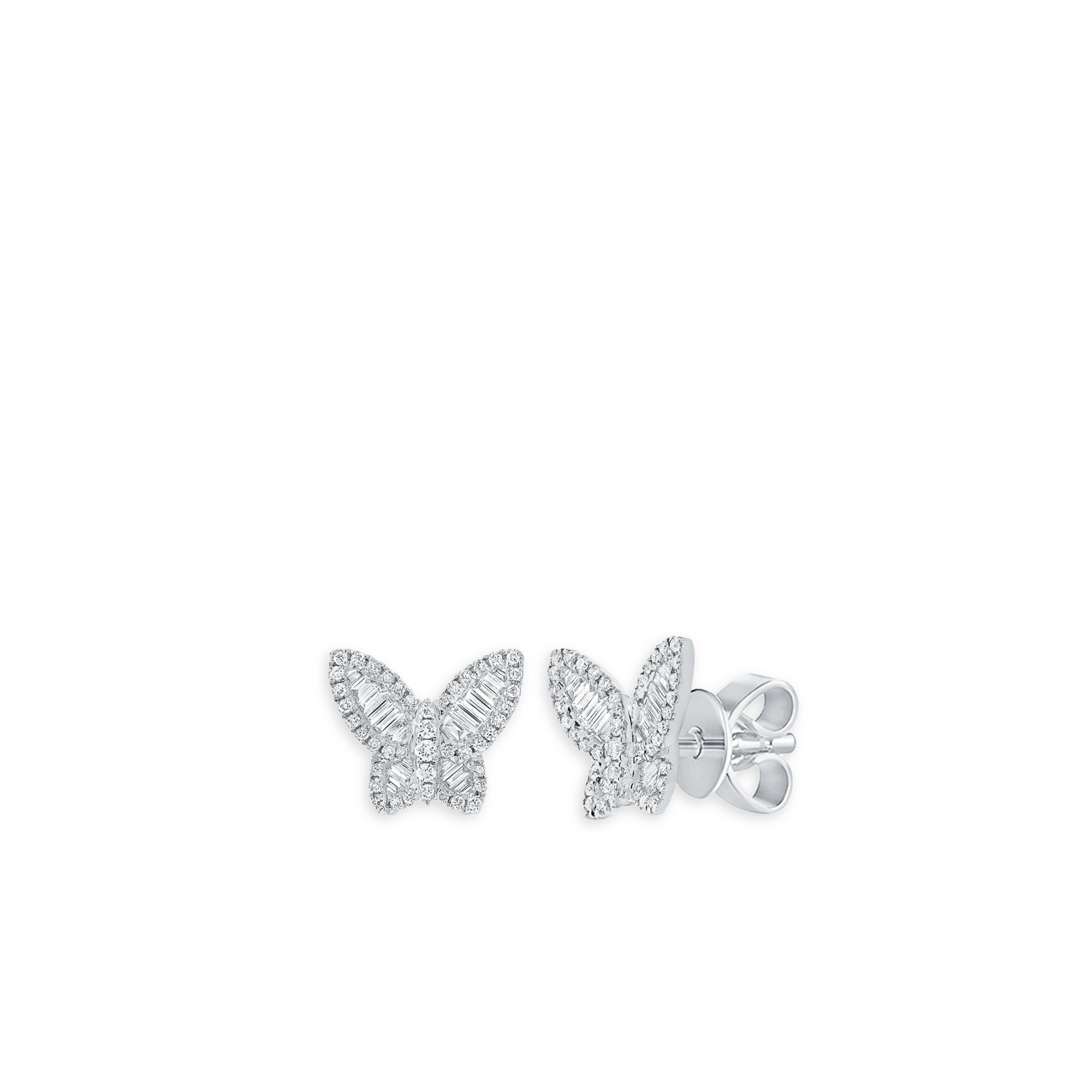 Diamond Butterfly Stud Earrings
