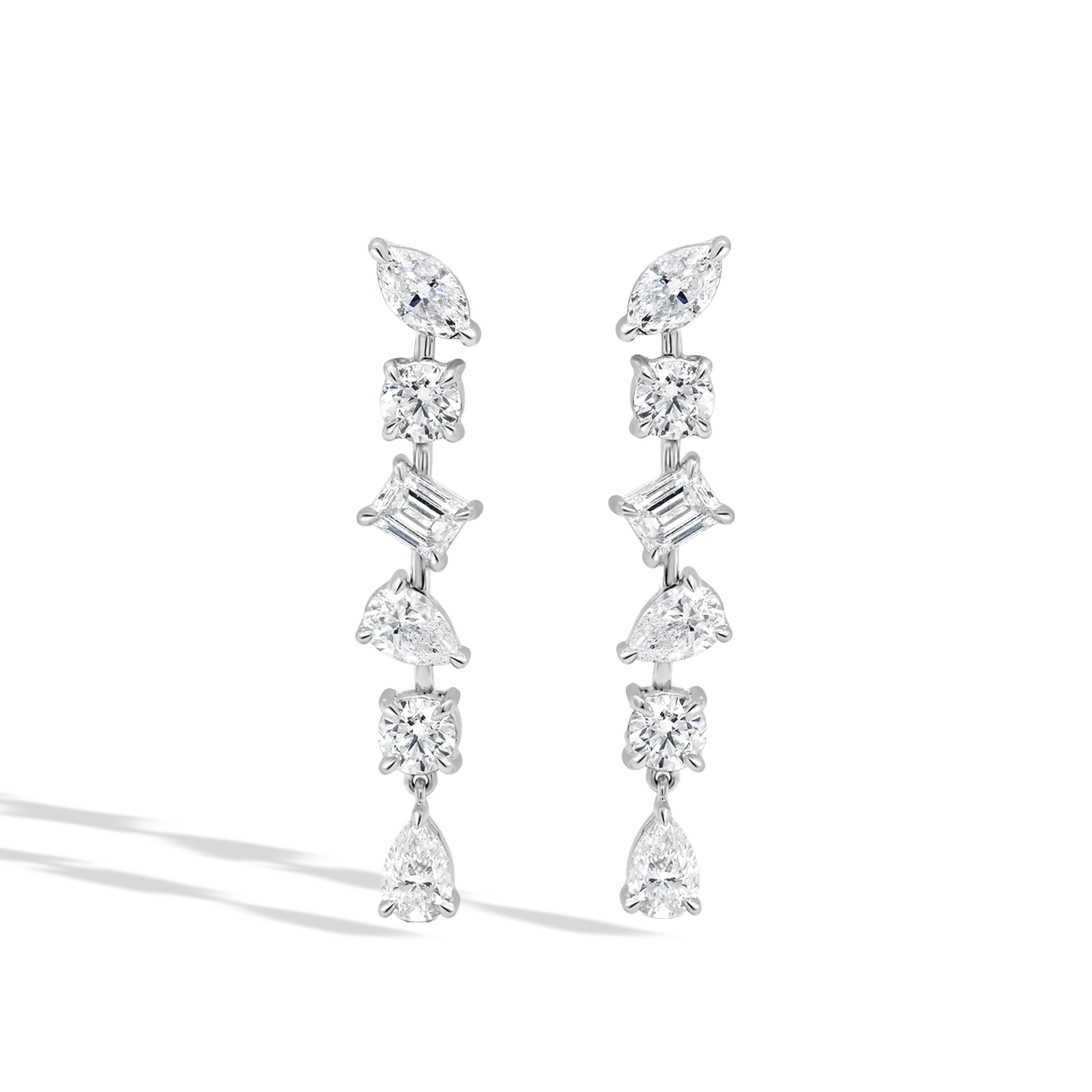 2 Carat Fancy-Shape Diamond Dangle Earrings