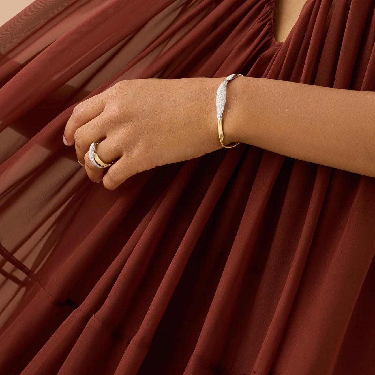 Marco Bicego Marrakech Diamond Twist Bangle Bracelet