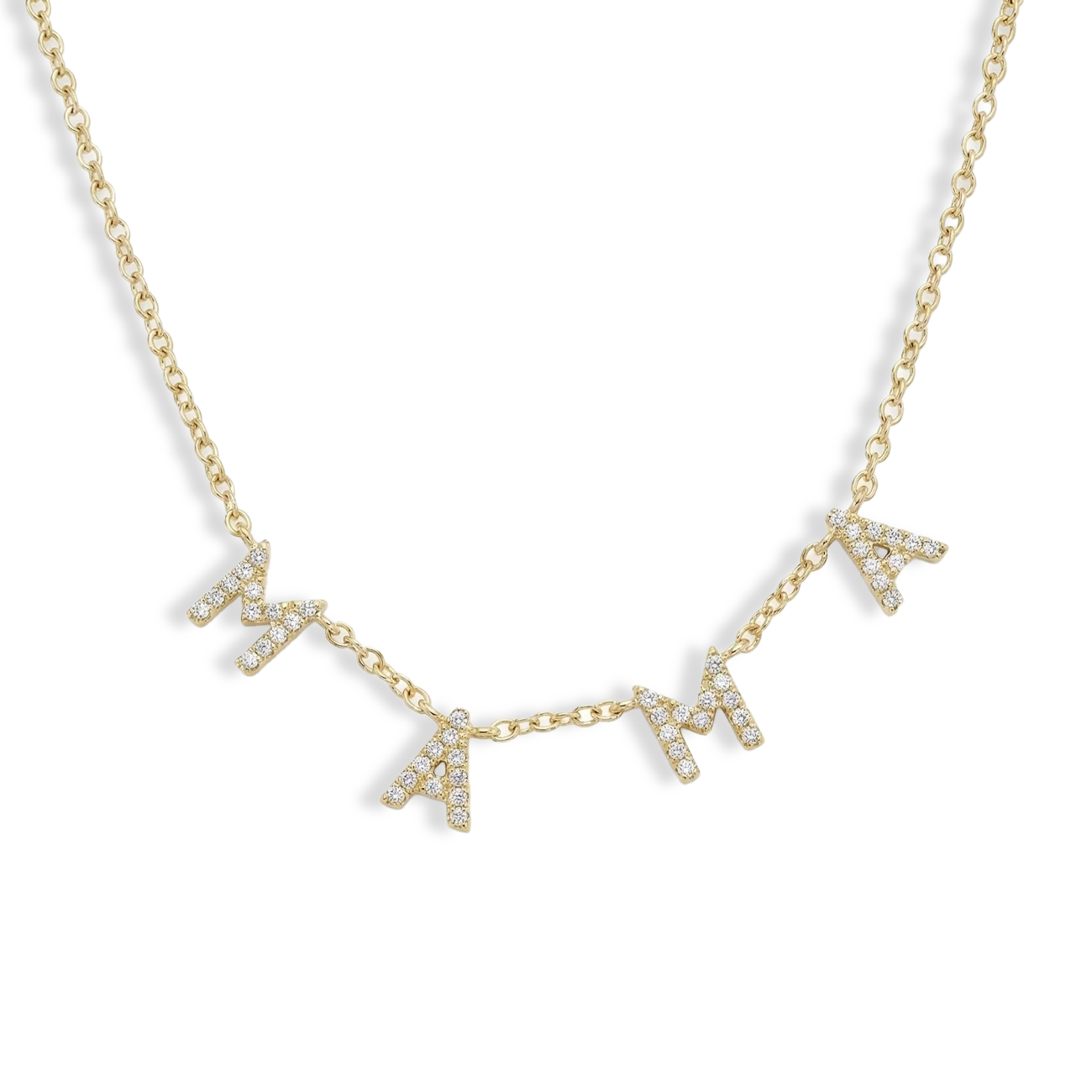 Diamond Pavé Mama Pendant Necklace