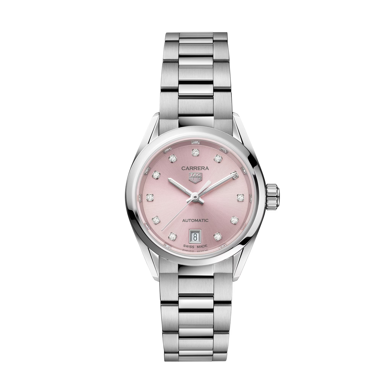 Tag Heuer Carrera Date Watch Pink Diamond Dial - 29mm