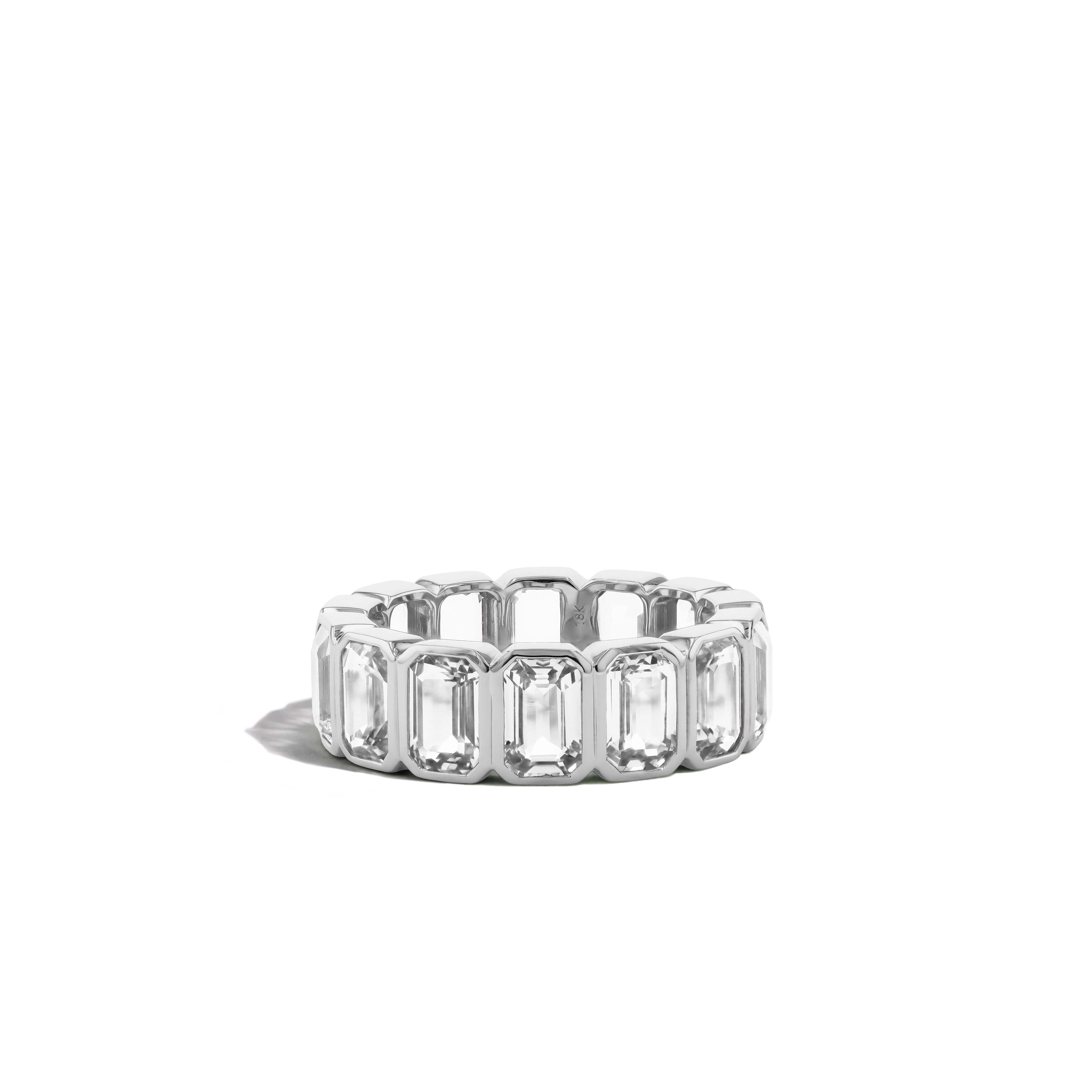 9 Carat White Topaz Eternity Ring