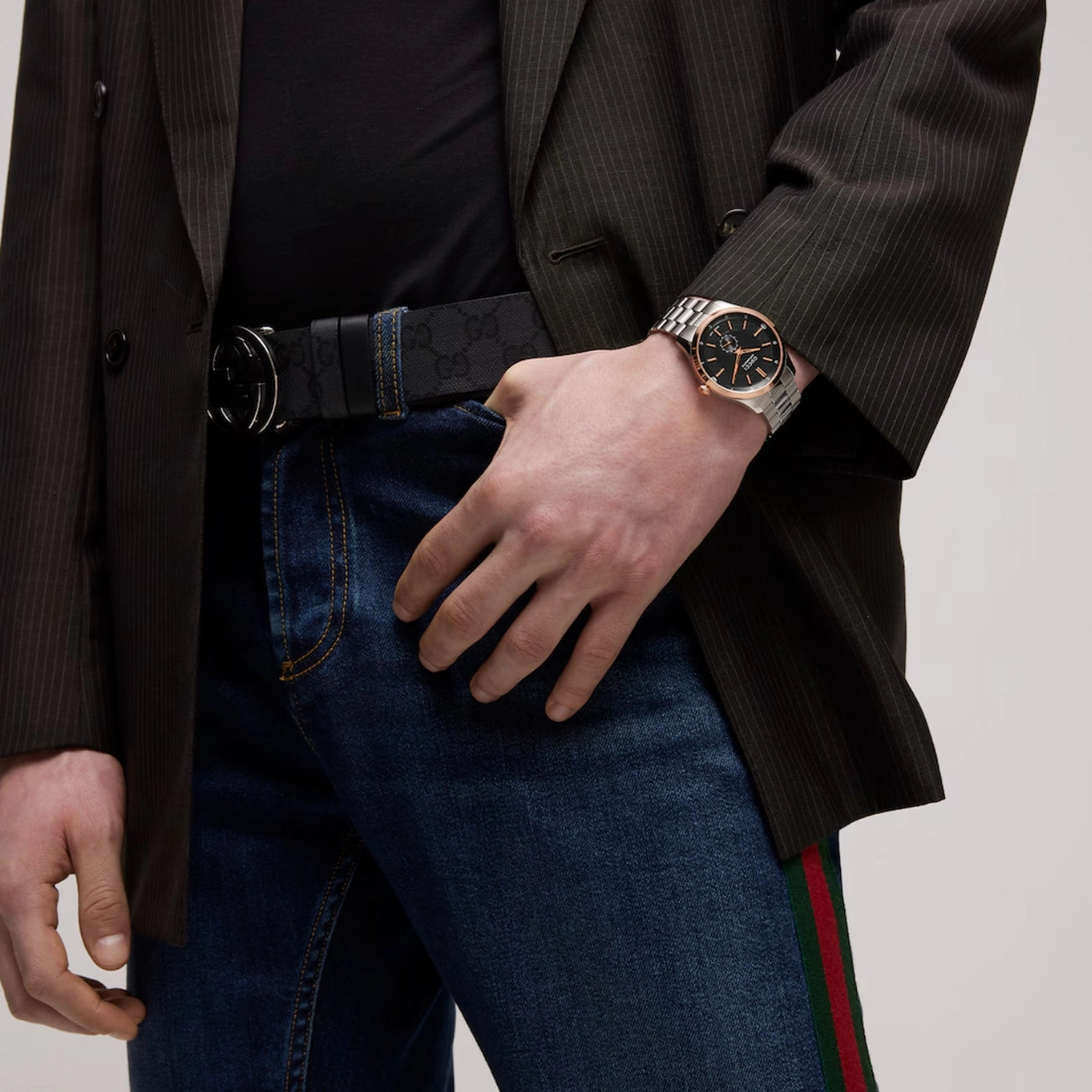 Gucci G-Timeless Black and Pink Gold Watch - 40mm