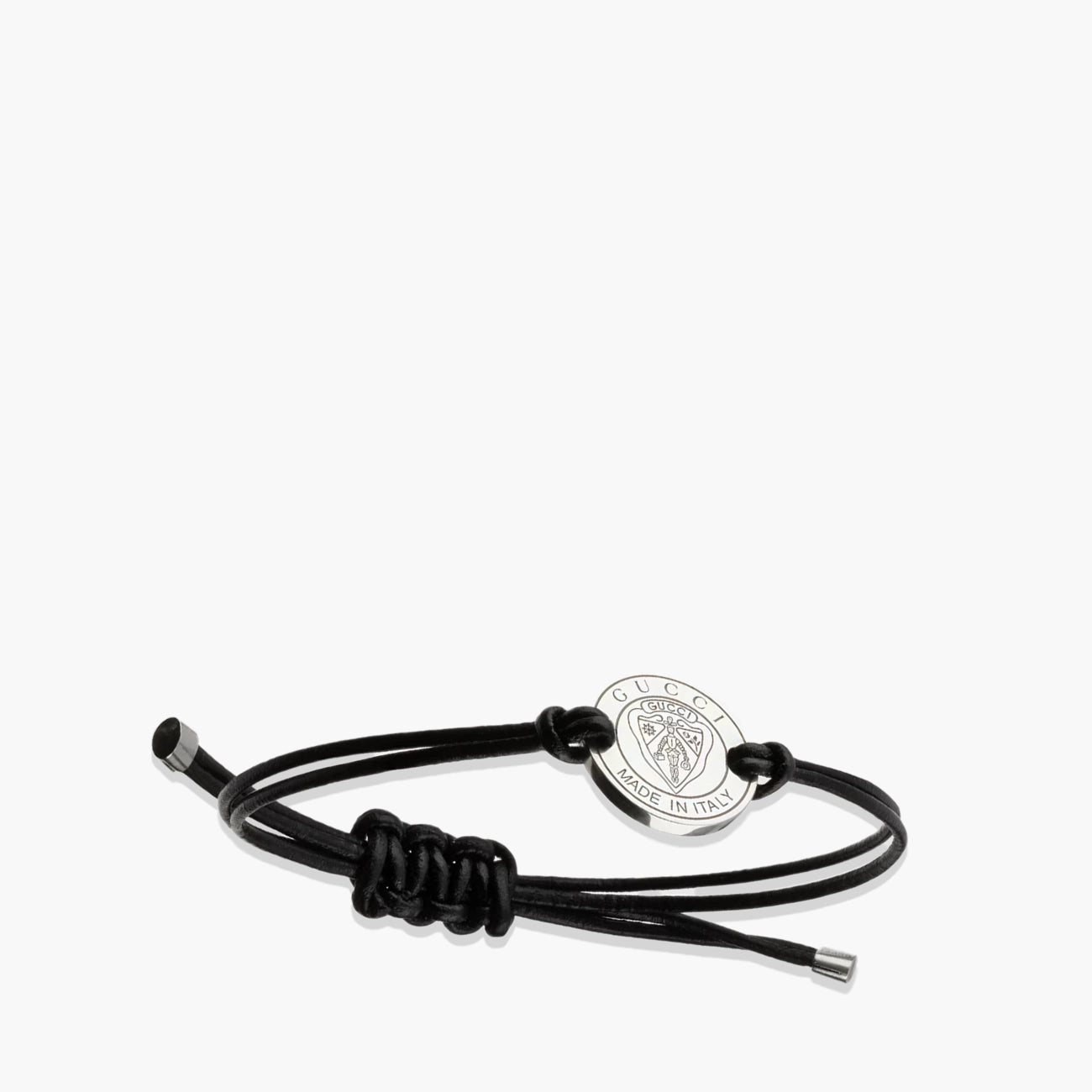 Gucci Crest Leather Cord Bracelet