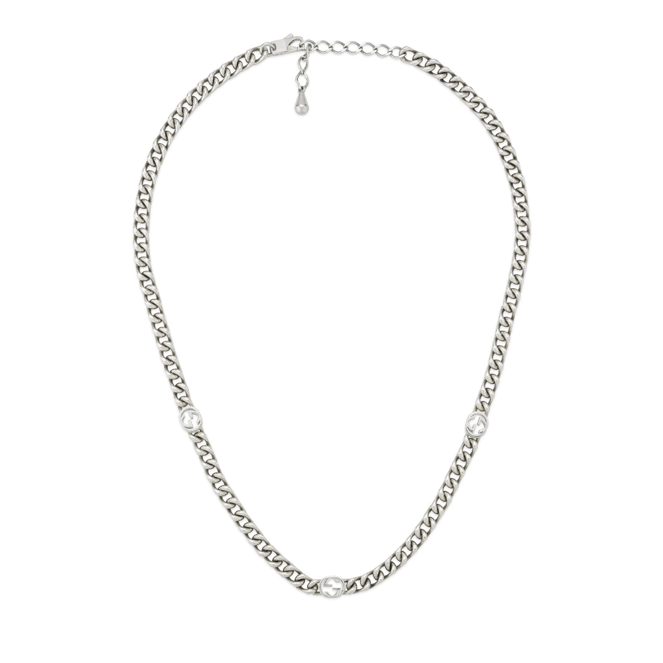 Gucci Interlocking G Silver Chain Necklace