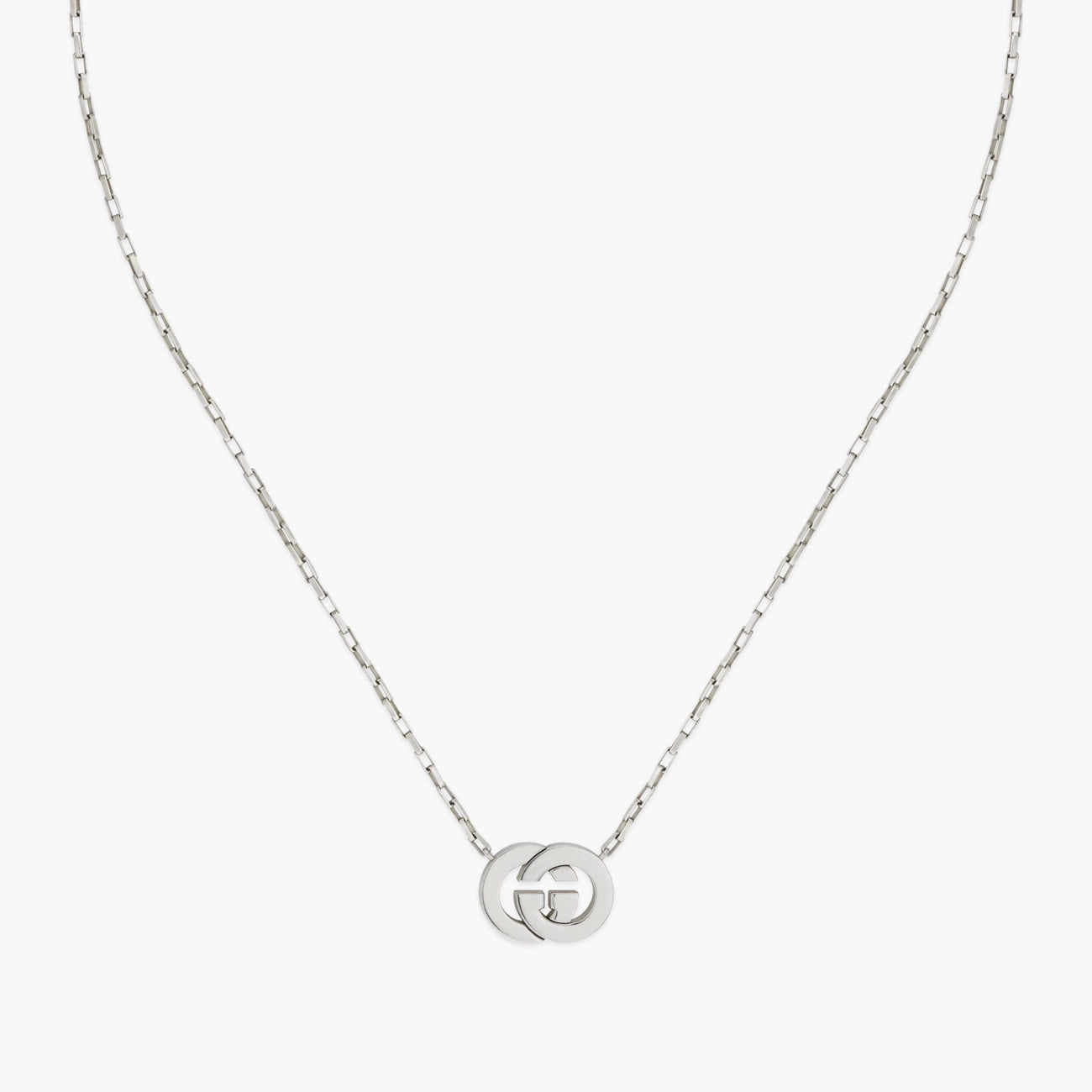 Gucci Interlocking Silver Motif Necklace