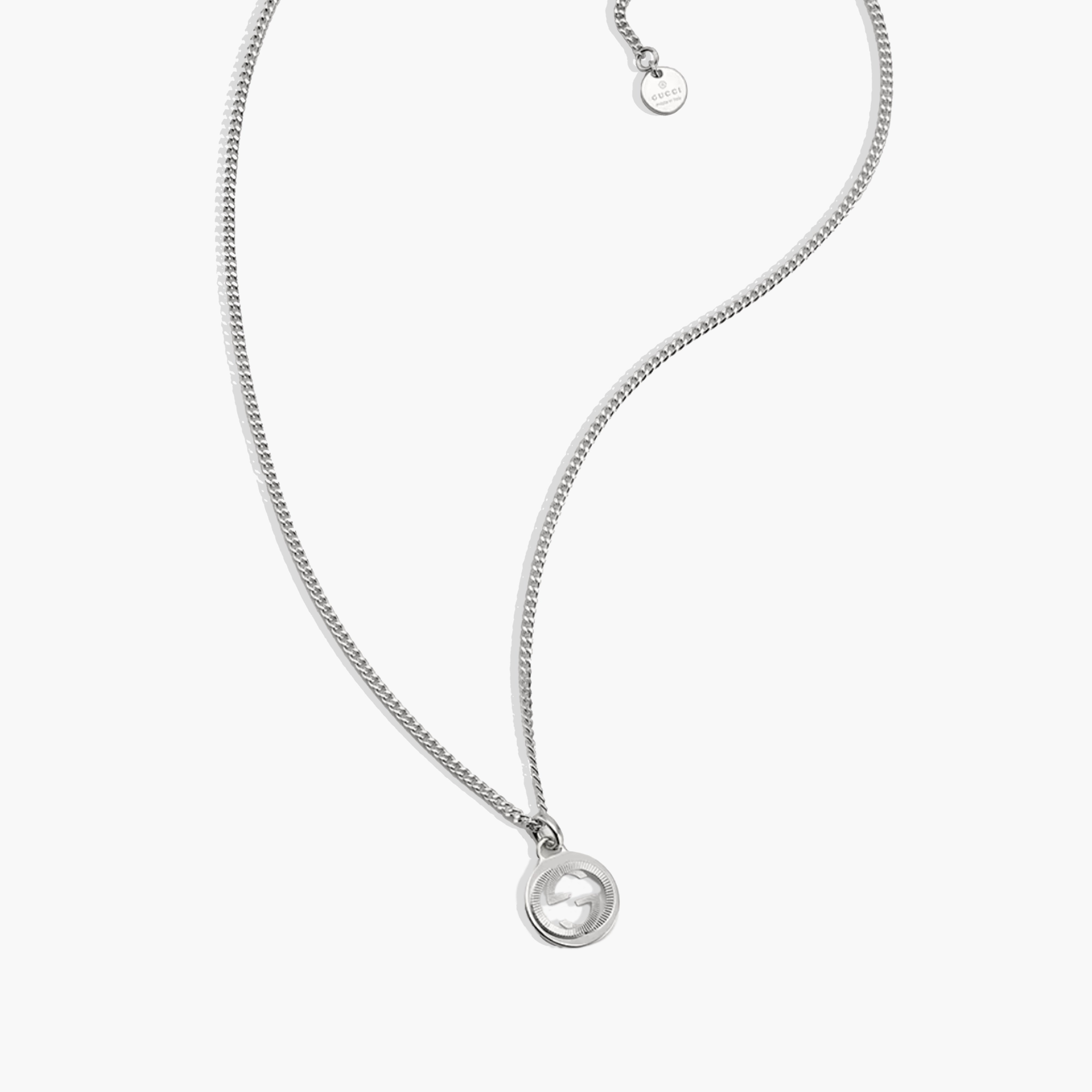 Gucci Interlocking G Silver Pendant Necklace