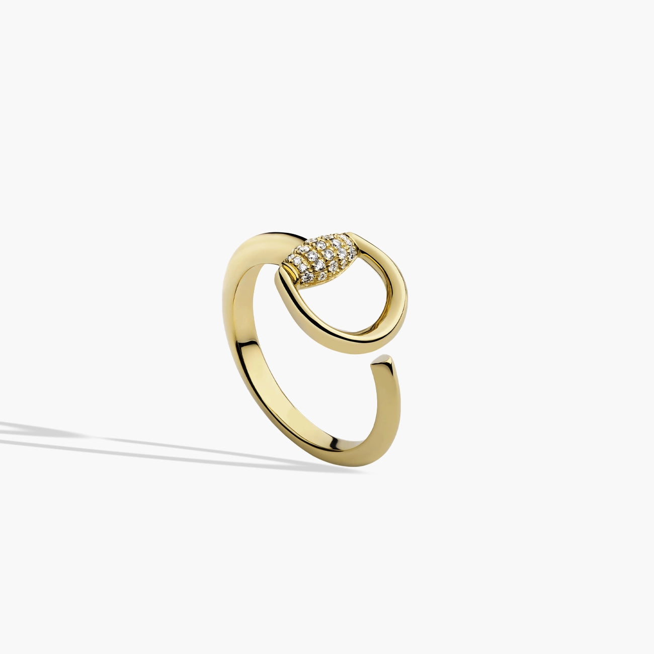 Gucci Horsebit Demi Pavé Ring