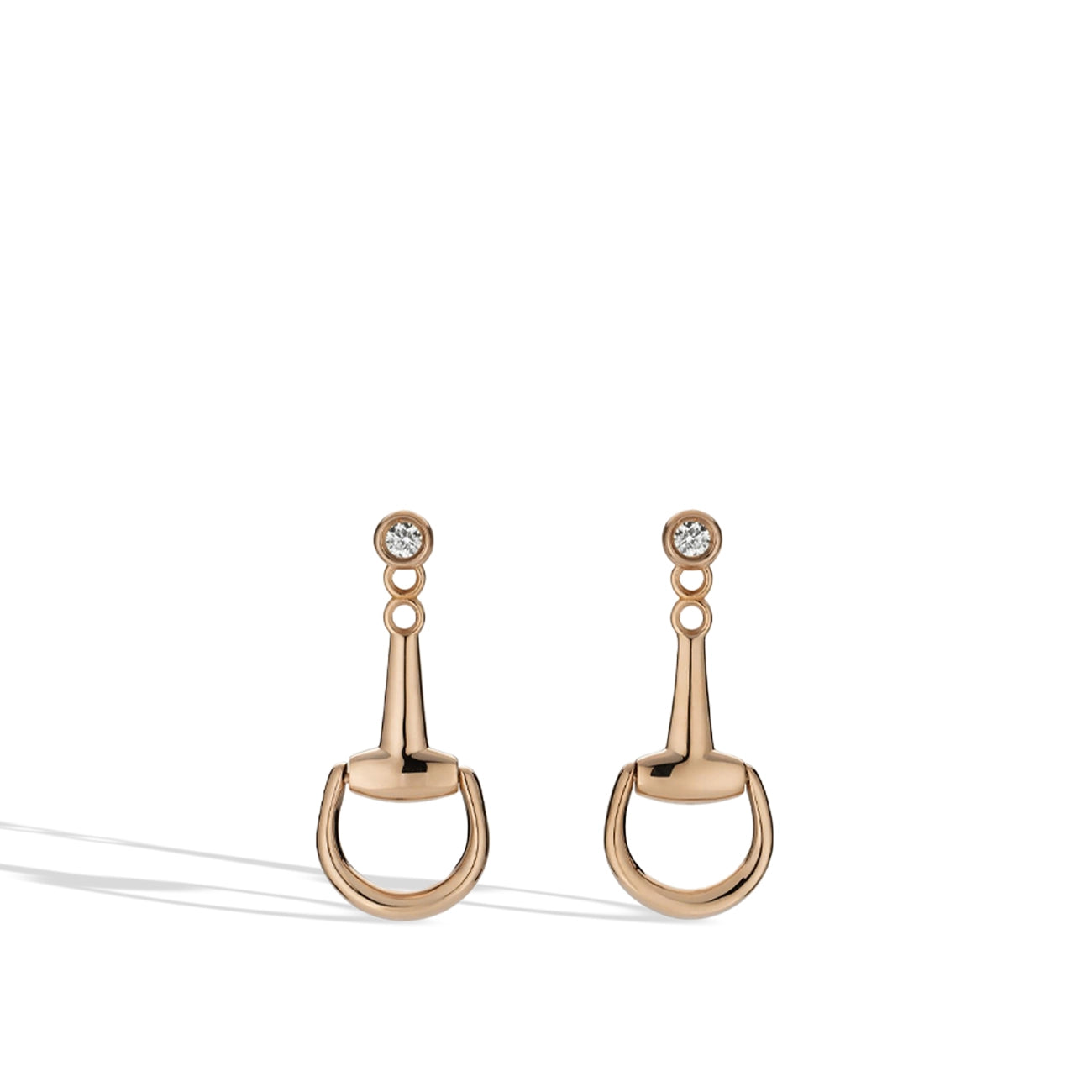 Gucci Horsebit Rose Gold Mini Jacket Earrings