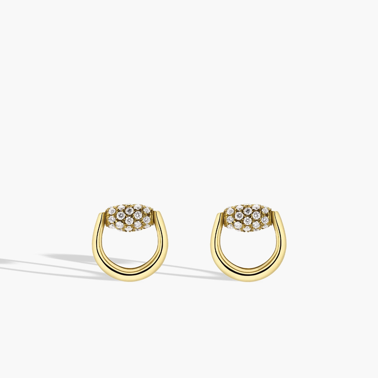 Gucci Horsebit Demi Pavé Stud Earrings