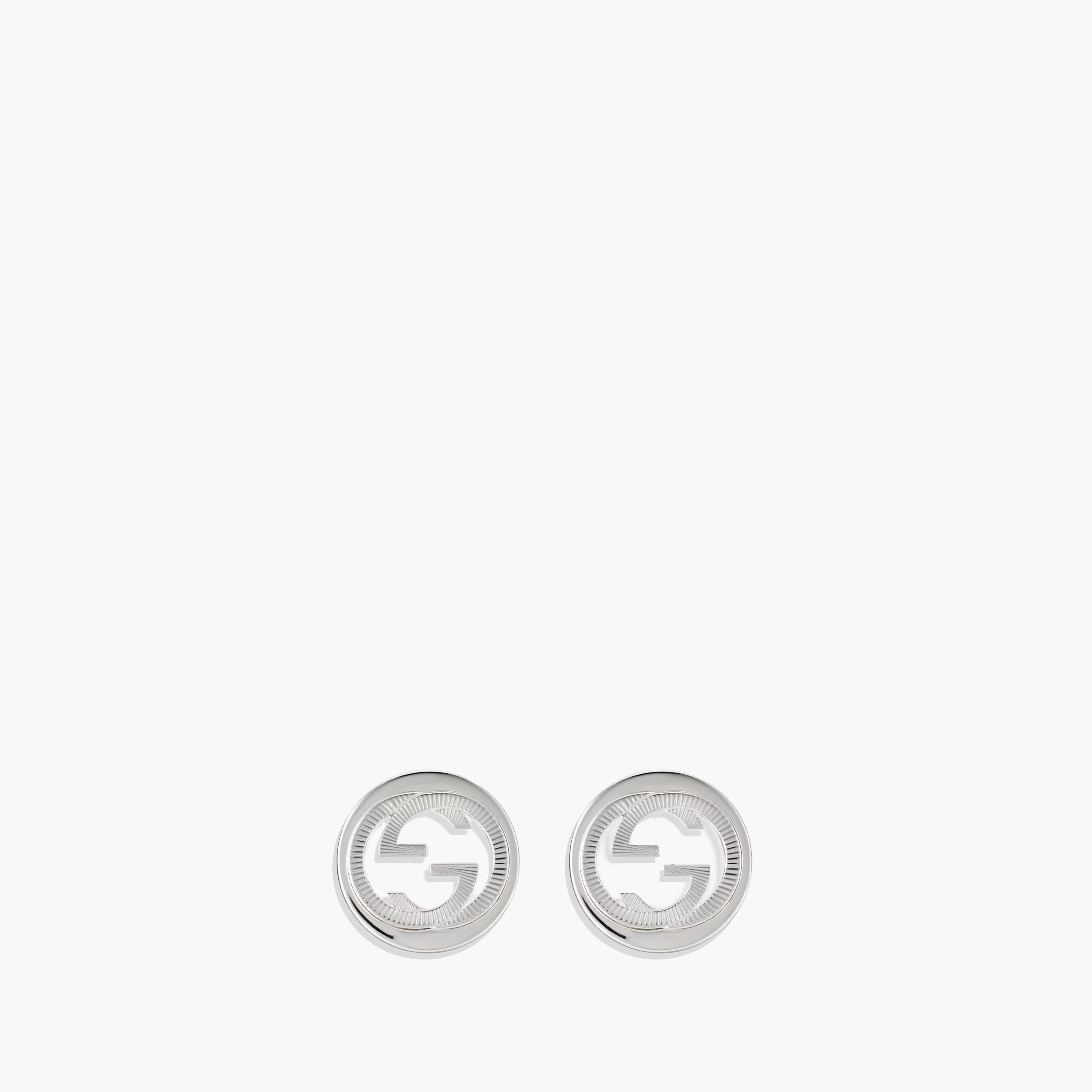 Gucci Interlocking G Silver Stud Earrings