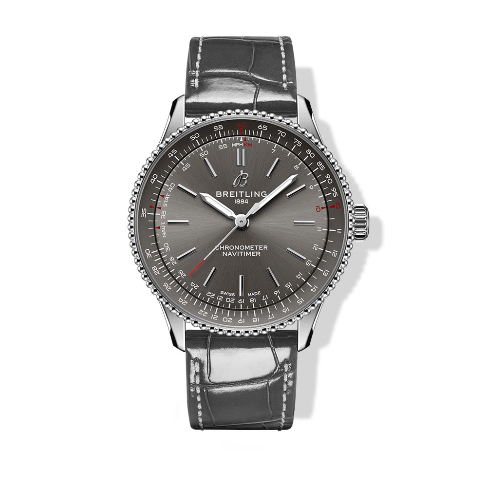 Breitling Navitimer Automatic Rhodium Dial on Leather - 36MM