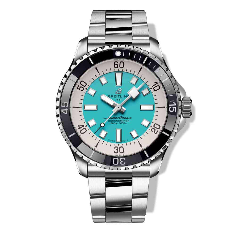 Breitling Superocean Automatic 44 Turquoise on Strap