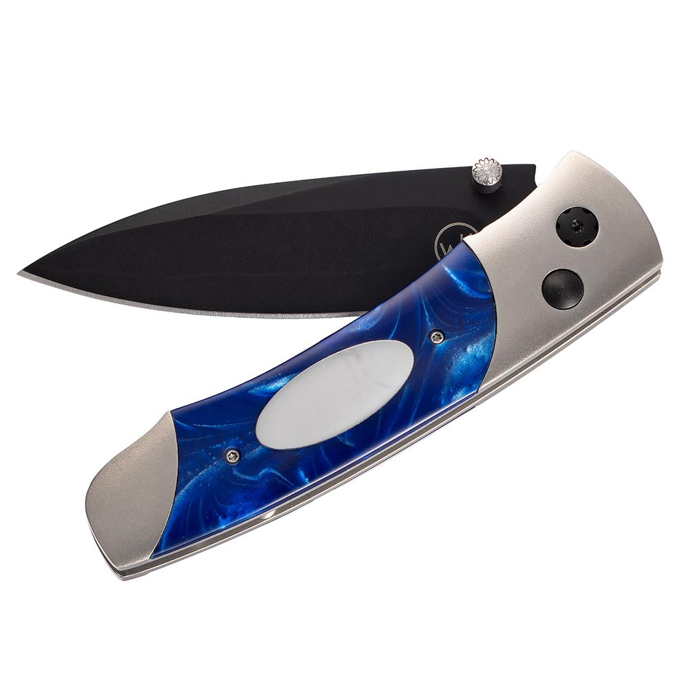 William Henry Blue Kirinite Engravable Pocket Knife