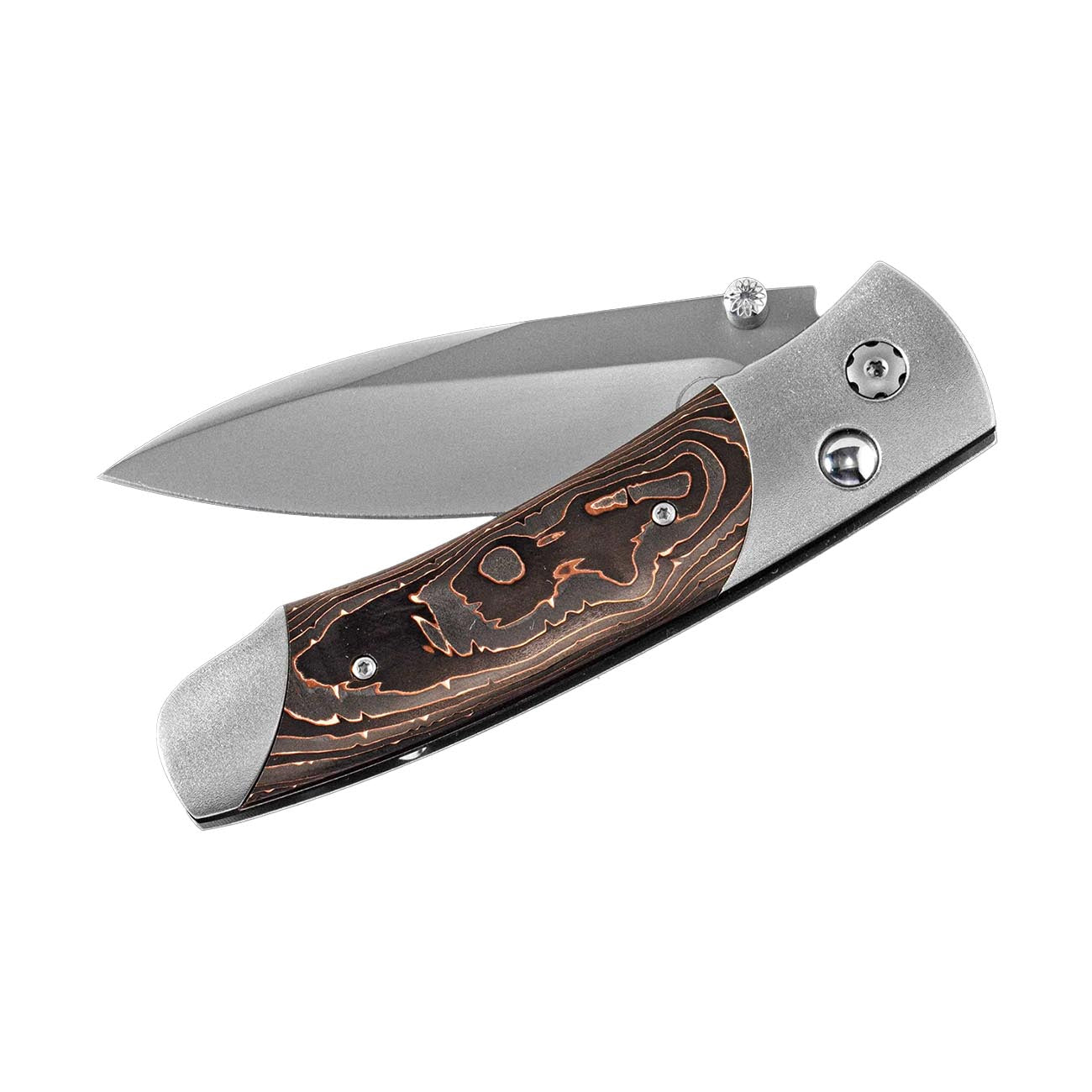 William Henry Carbon Copper Swirl Pocket Knife
