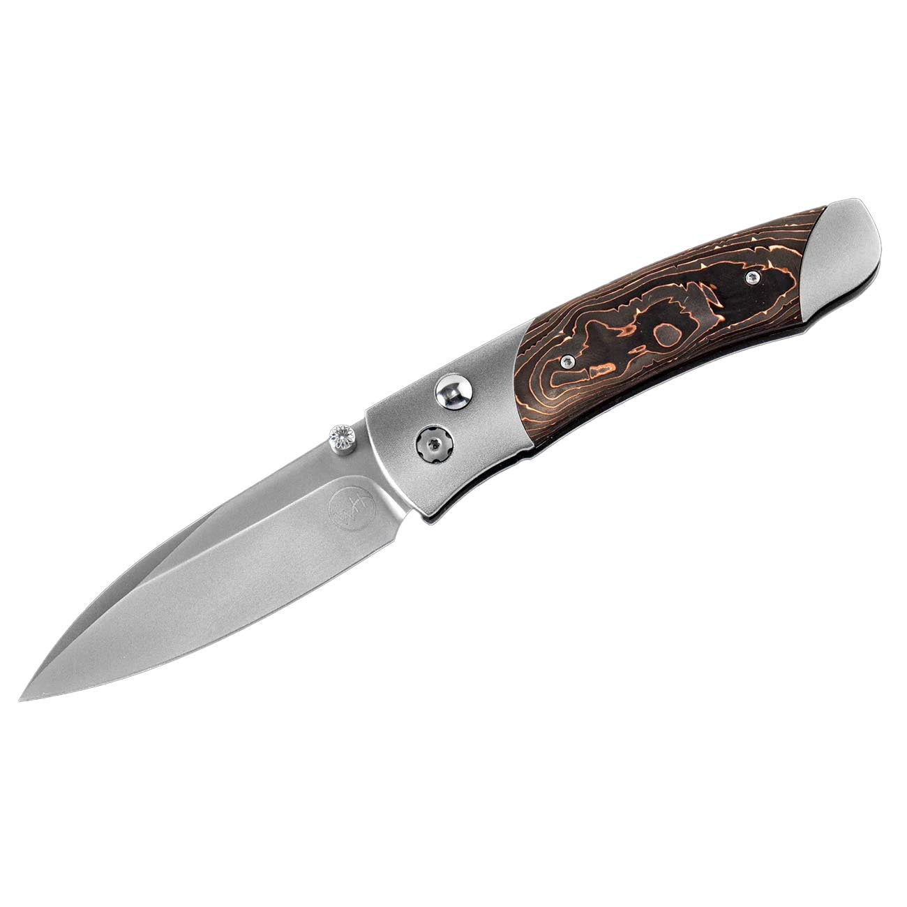 William Henry Carbon Copper Swirl Pocket Knife