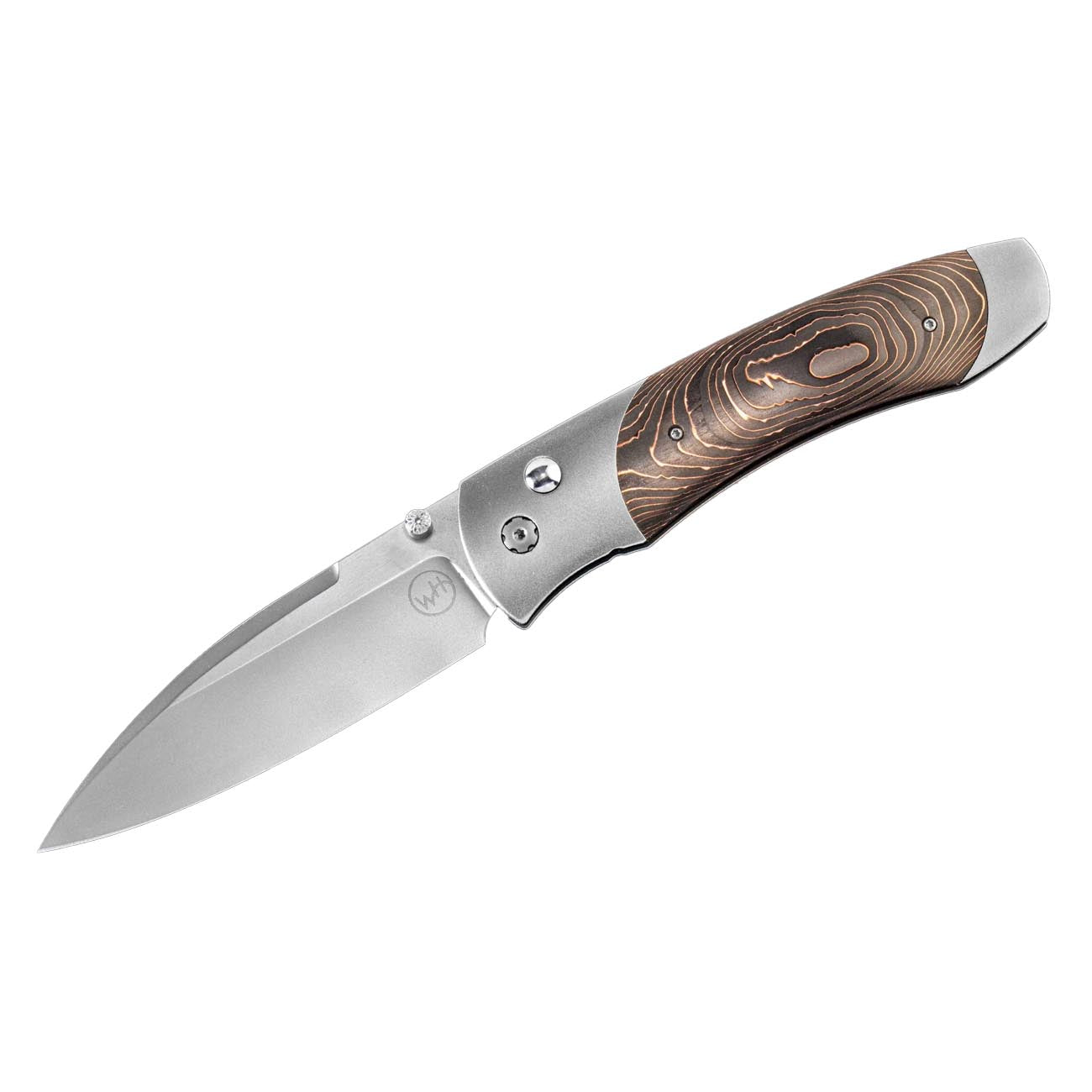 William Henry Carbon Copper Swirl Large Pocket Knife