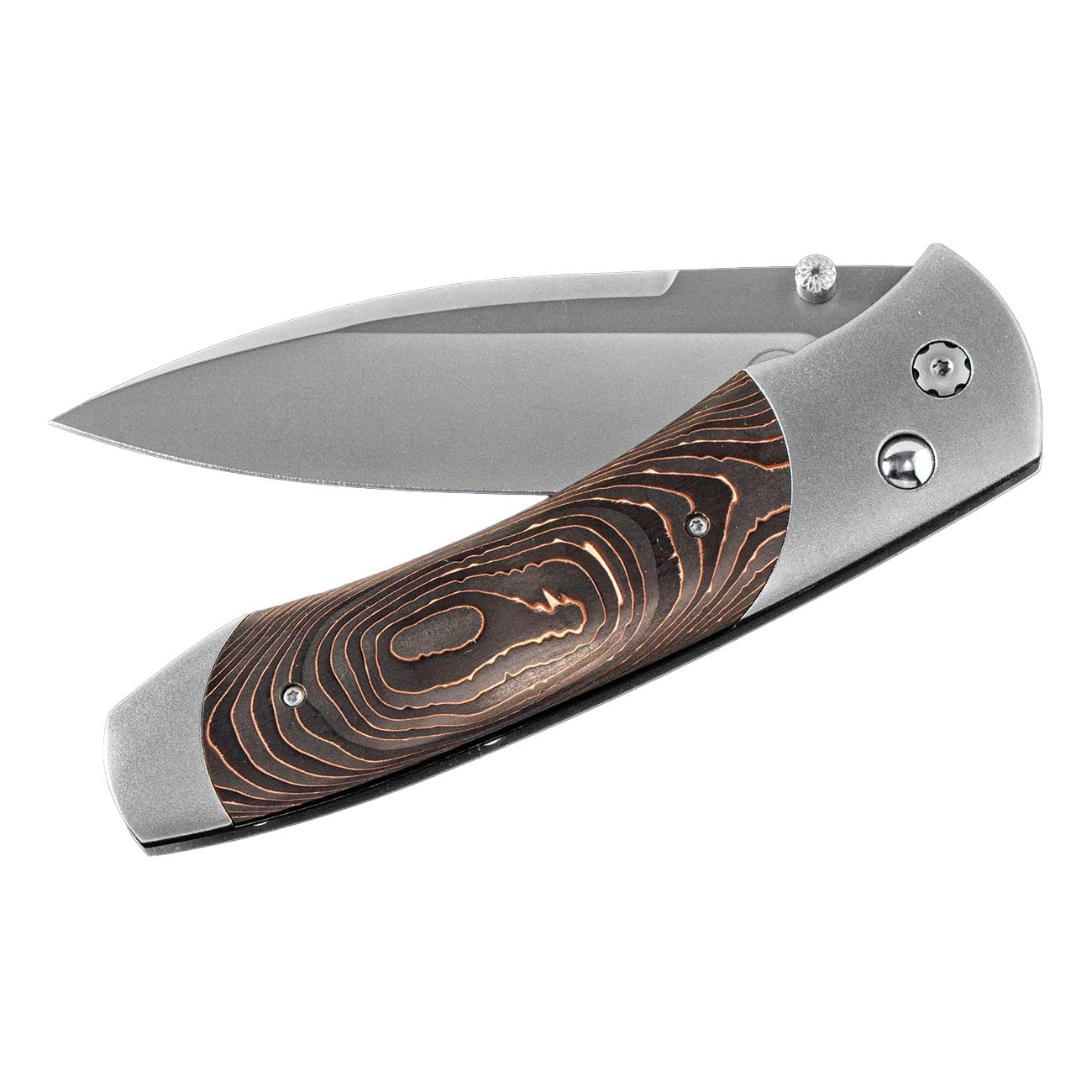 William Henry Carbon Copper Swirl Large Pocket Knife