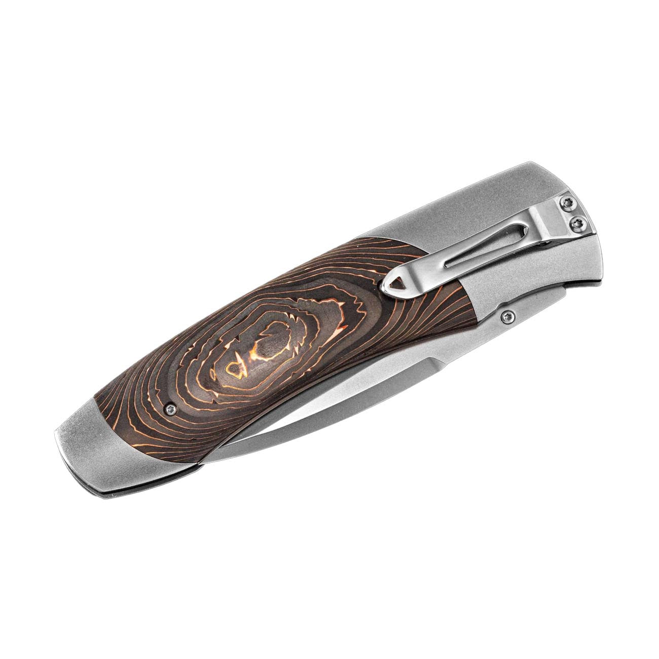 William Henry Carbon Copper Swirl Large Pocket Knife