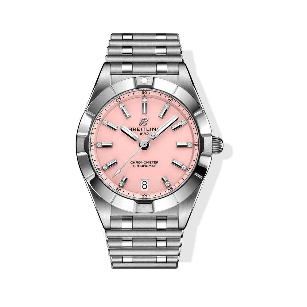Breitling Chronomat 32 in Steel With Pink Diamond Dial
