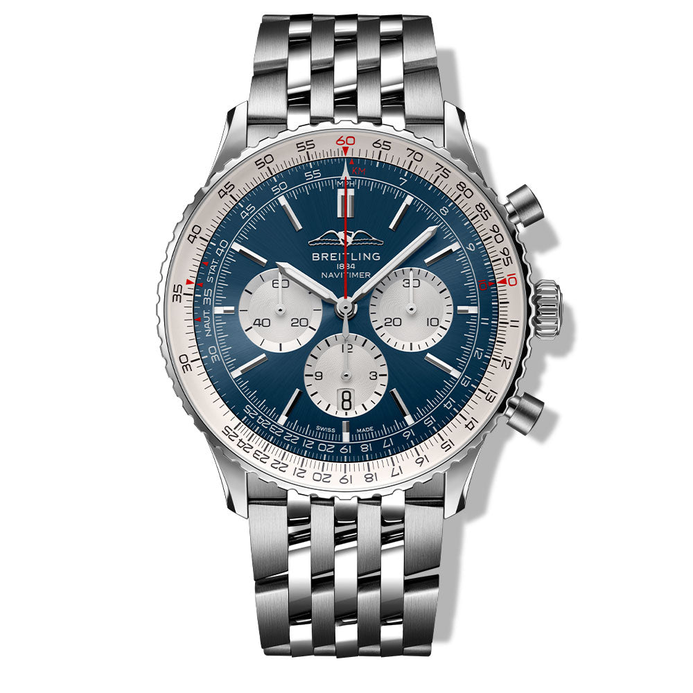 Breitling Navitimer B01 Chronograph Blue Dial on Brown Alligator - 46mm