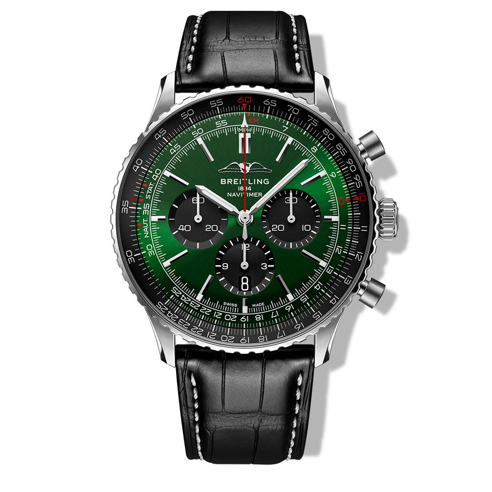 Breitling Navitimer B01 Chronograph Dark Green Dial on Strap - 46mm