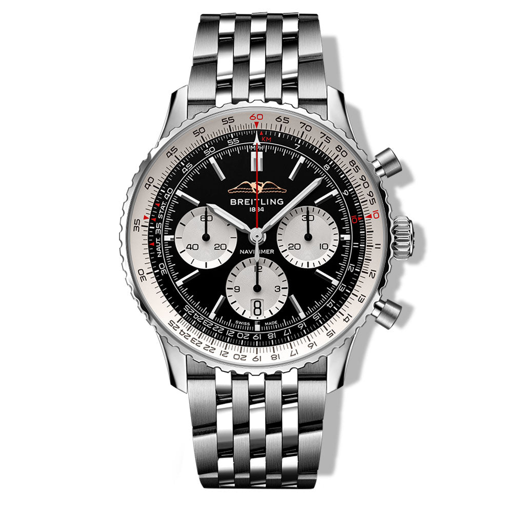 Breitling Navitimer B01 Chronograph Silver Dial on Strap - 43mm