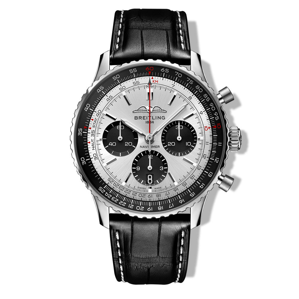 Breitling Navitimer B01 Chronograph Silver Dial on Strap - 43mm