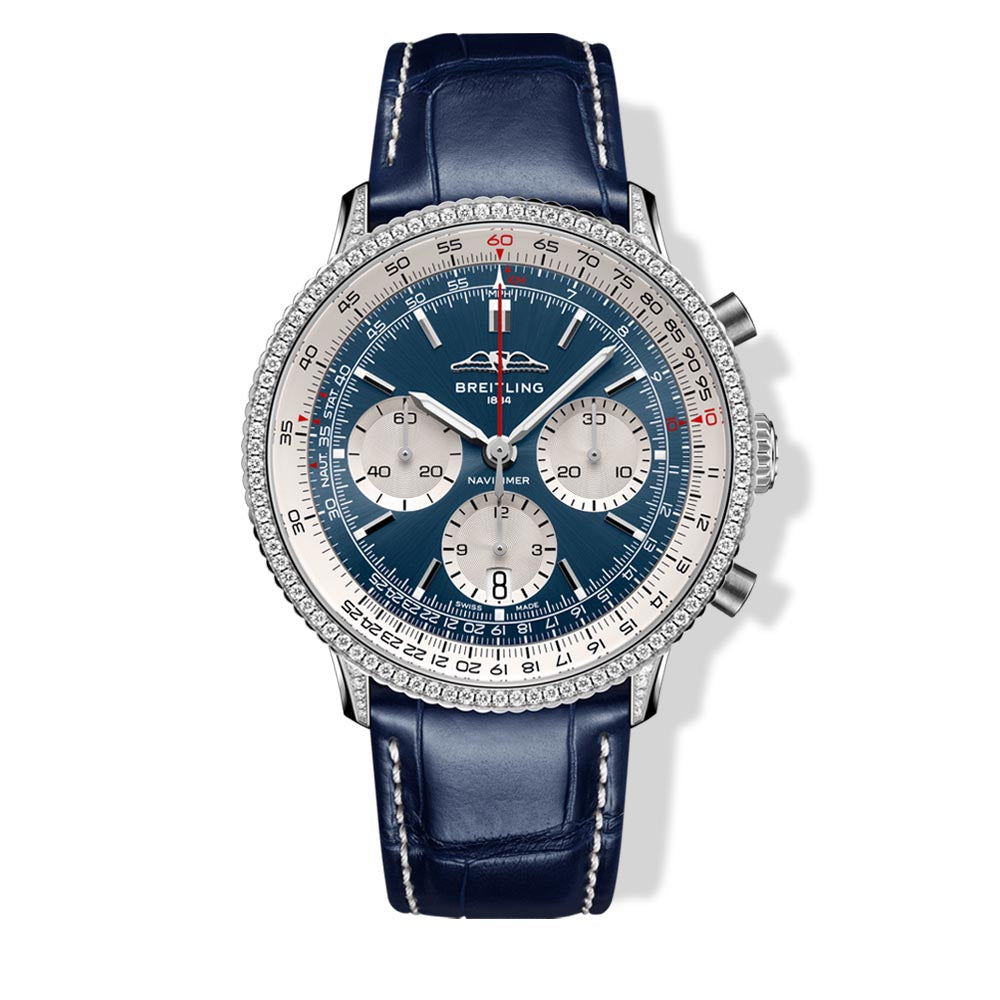 Breitling Diamond Bezel Navitimer B01 Blue Dial - 41mm