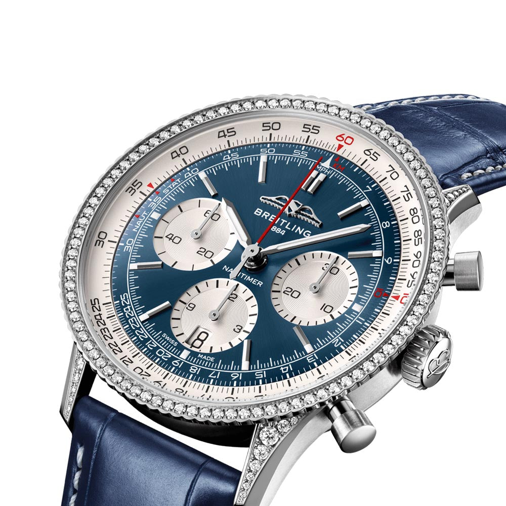 Breitling Diamond Bezel Navitimer B01 Blue Dial - 41mm