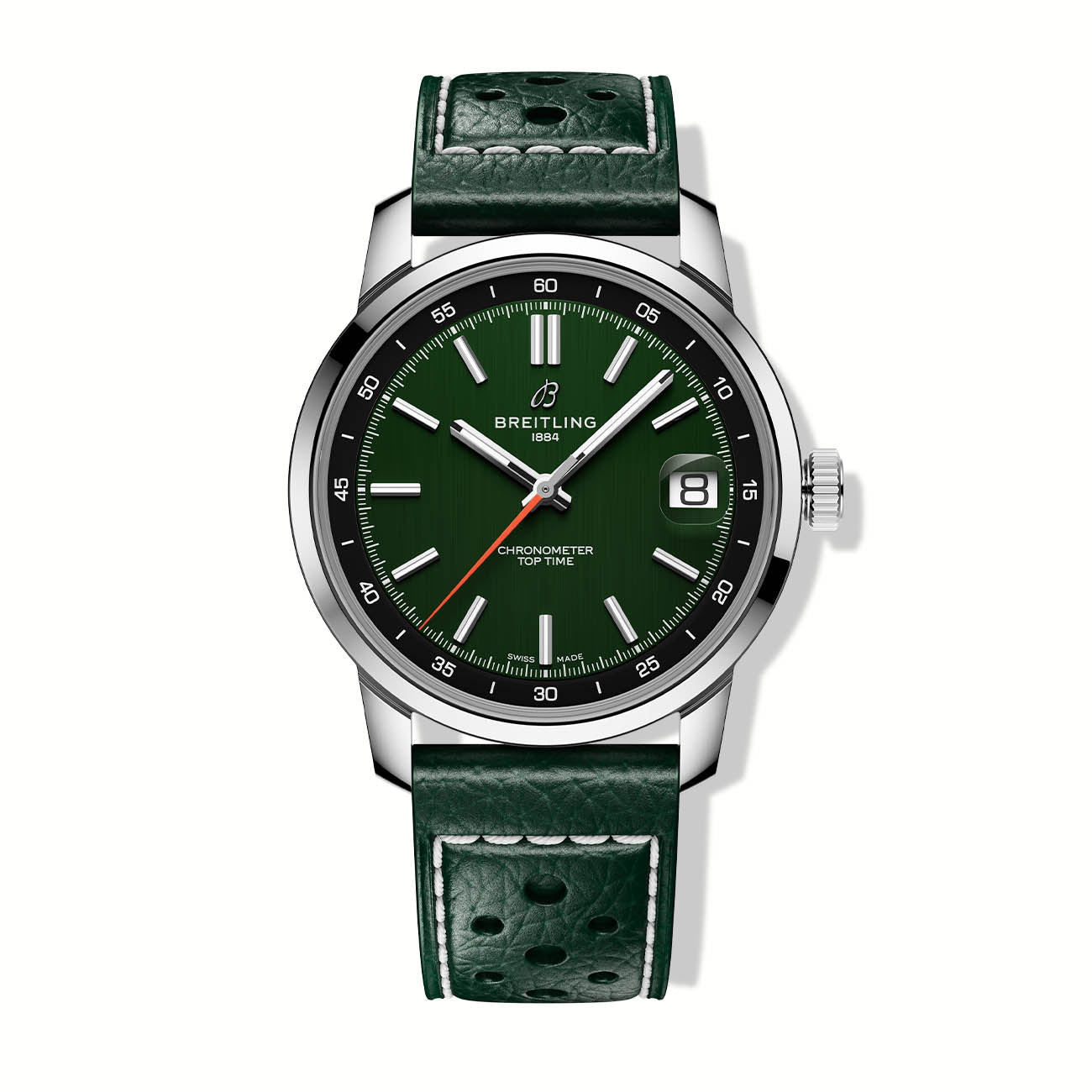 Breitling Top Time B31 Watch in Green on Strap - 38mm