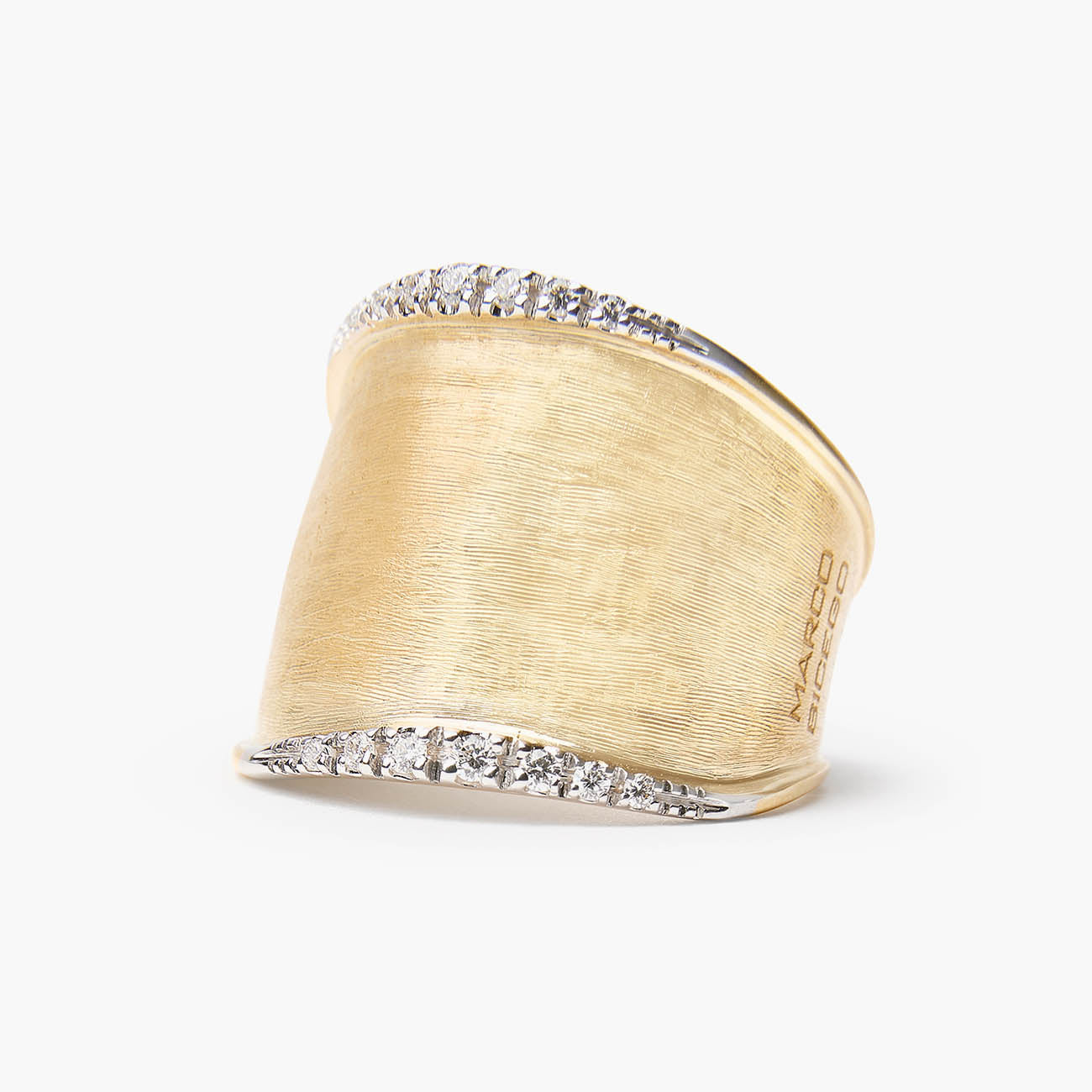 Marco Bicego Lunaria Diamond Yellow Gold Wide Ring