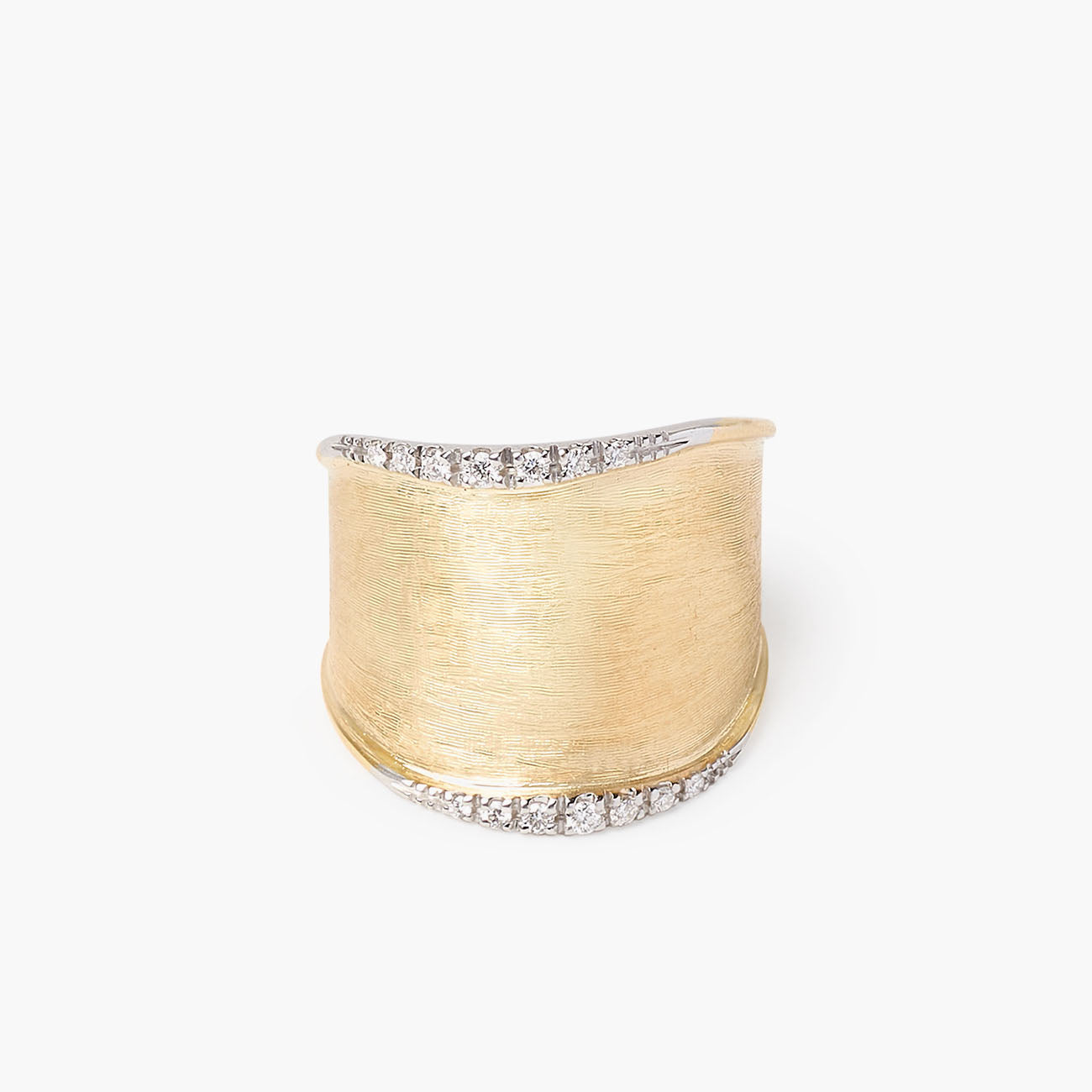 Marco Bicego Lunaria Diamond Yellow Gold Wide Ring