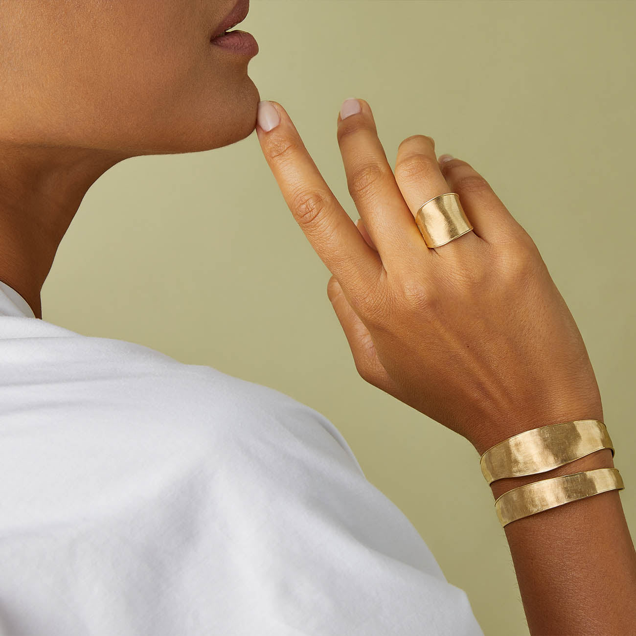 Marco Bicego Lunaria 18kt Yellow Gold Wide Band Ring