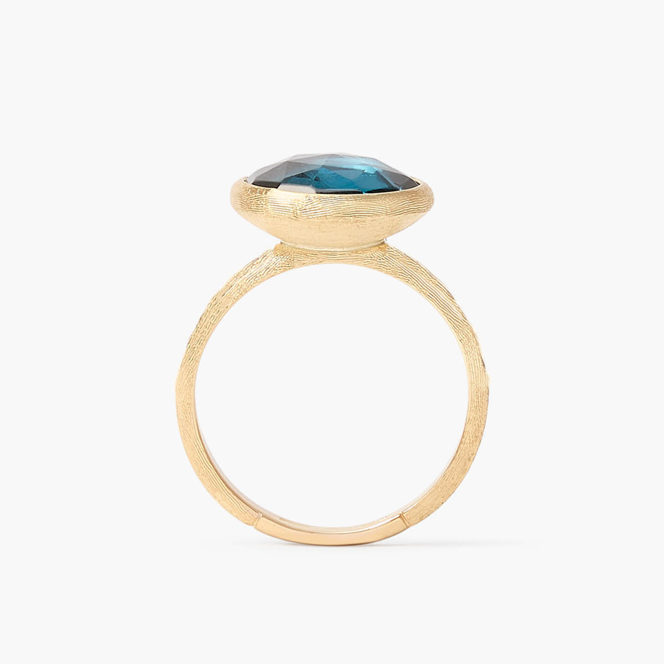 Marco Bicego Jaipur Yellow Gold Medium London Blue Topaz Stackable Ring